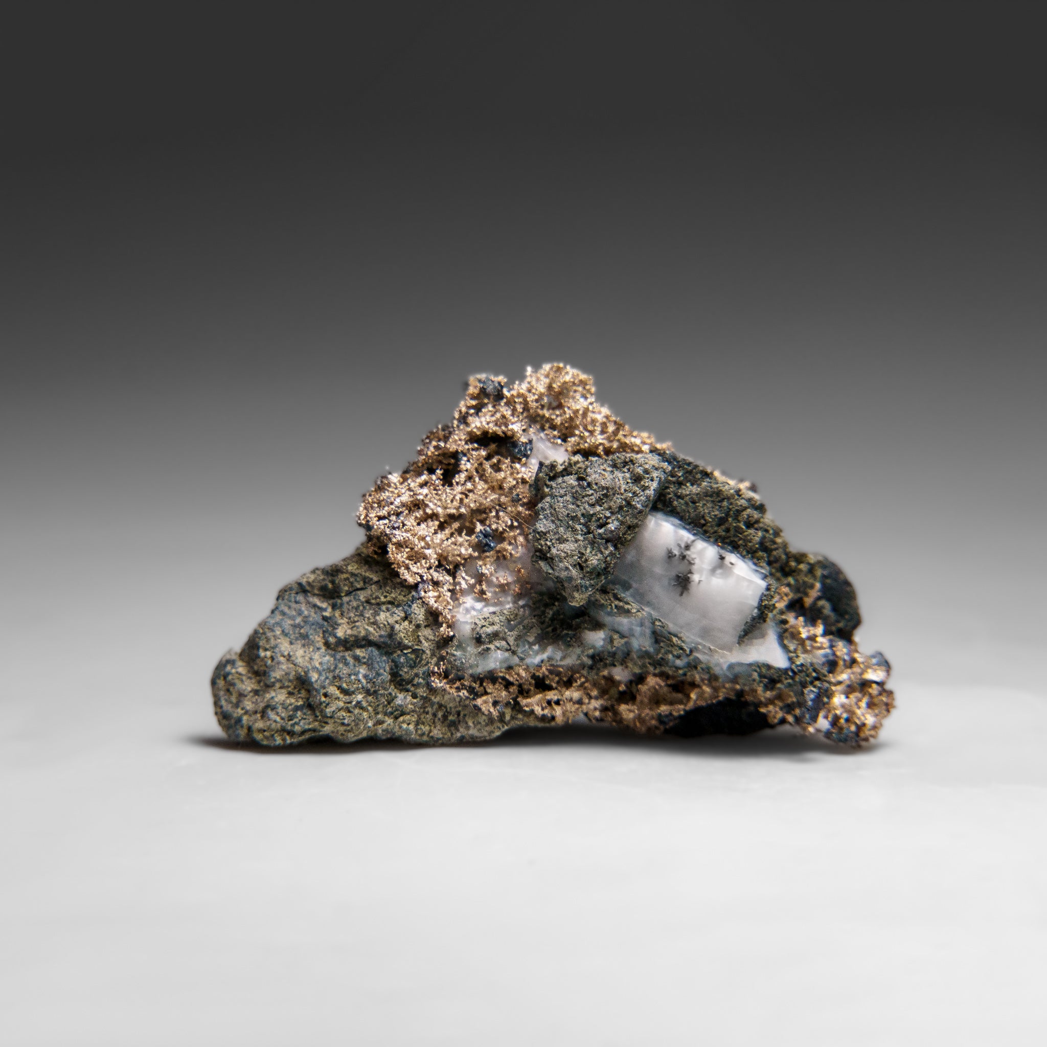 Native Silver on Calcite Crystal Cluster  Matrix From Bouismas Mine, Zagora, Morocco