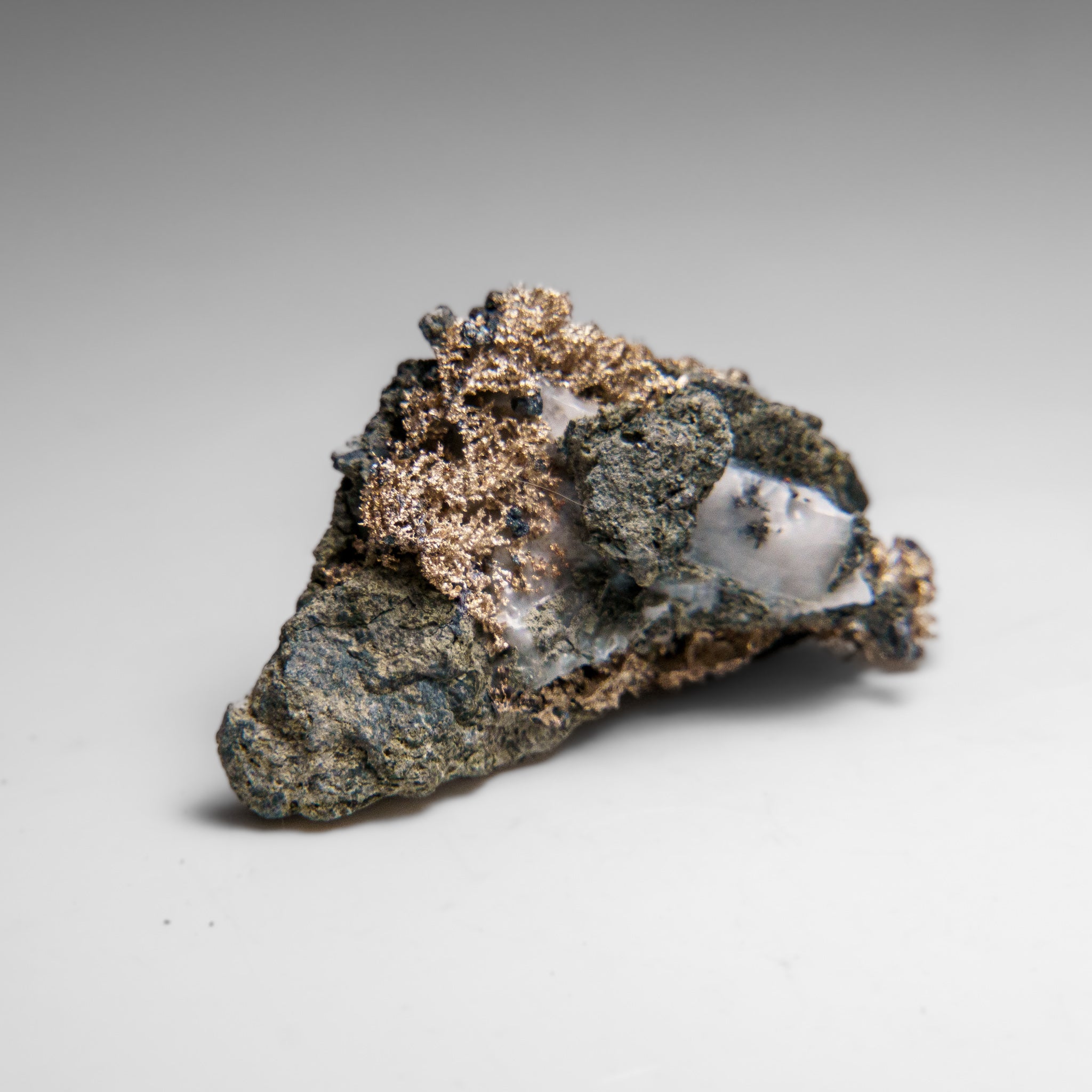 Native Silver on Calcite Crystal Cluster  Matrix From Bouismas Mine, Zagora, Morocco