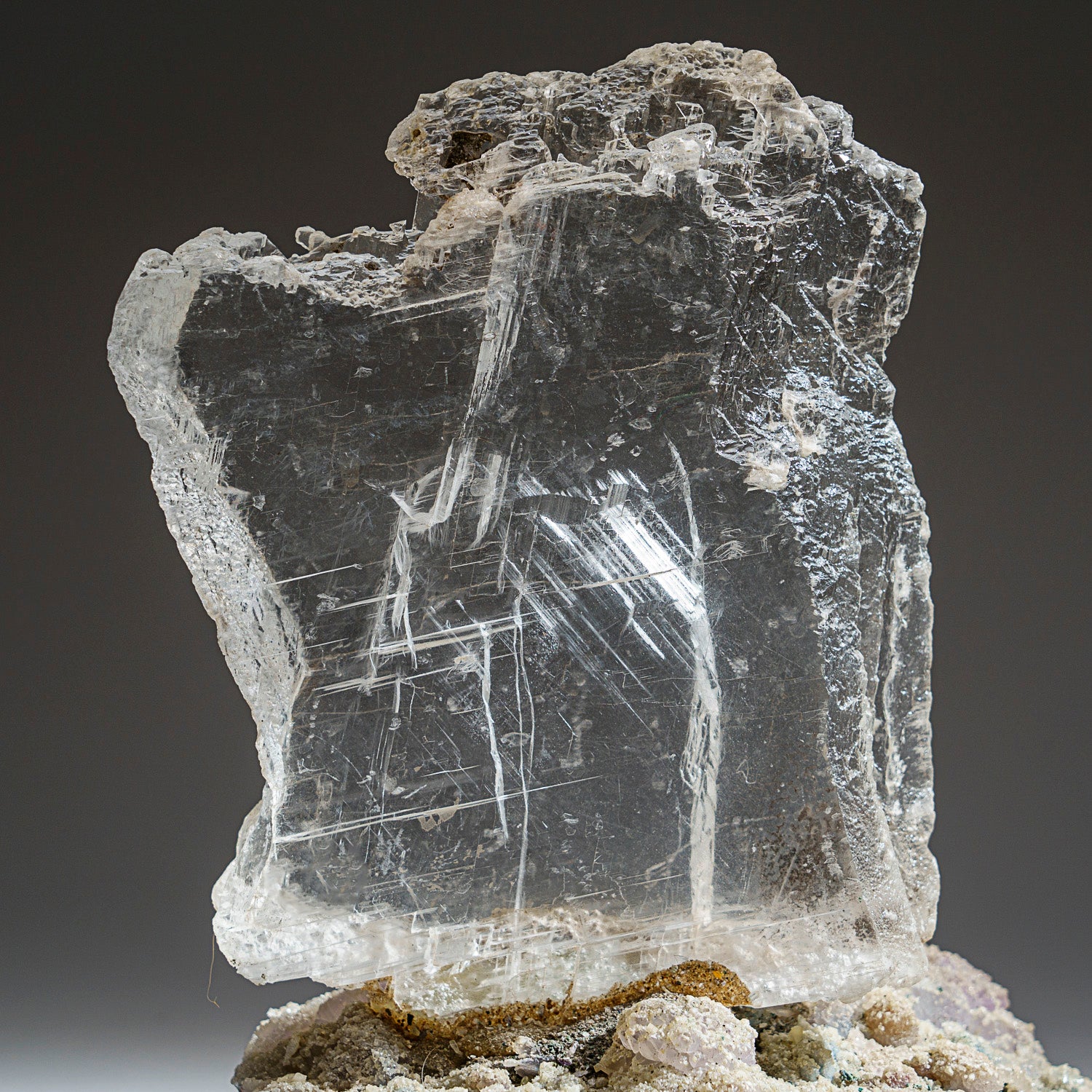 Gypsum Var. Selenite on Quartz from Rio Grande do Sul, Brazil (7.5 lbs)