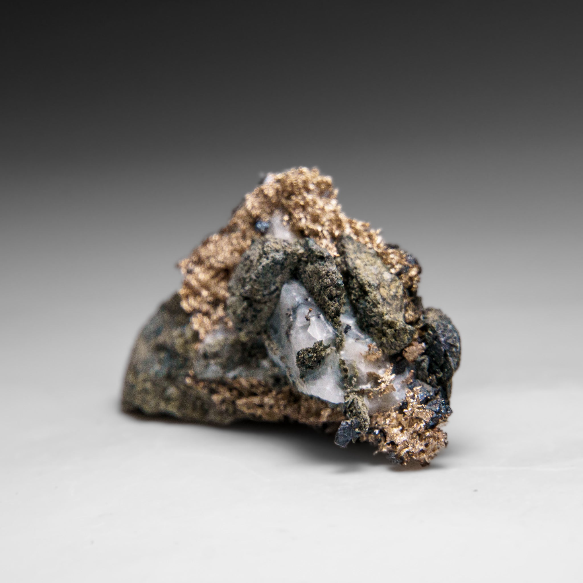 Native Silver on Calcite Crystal Cluster  Matrix From Bouismas Mine, Zagora, Morocco