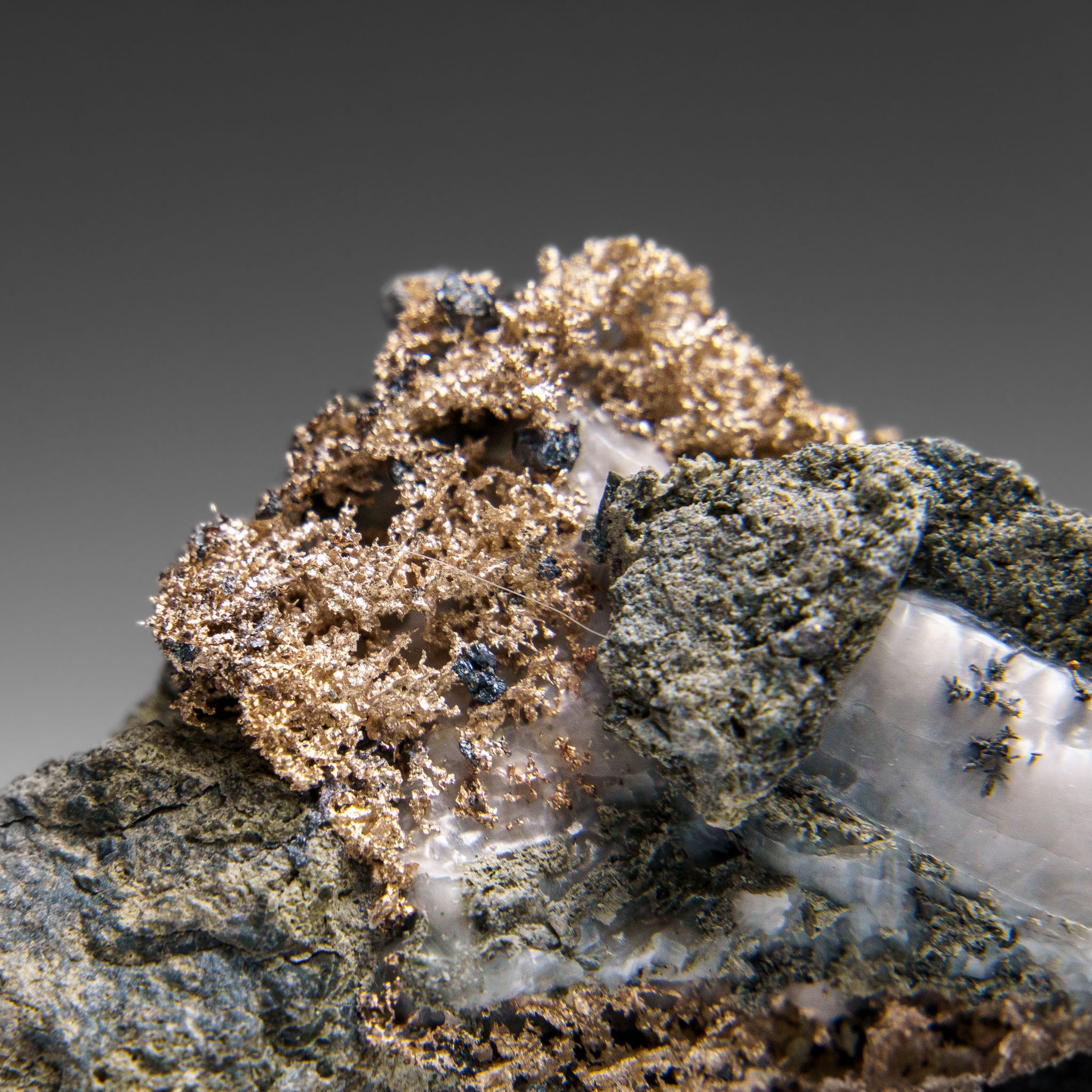 Native Silver on Calcite Crystal Cluster  Matrix From Bouismas Mine, Zagora, Morocco