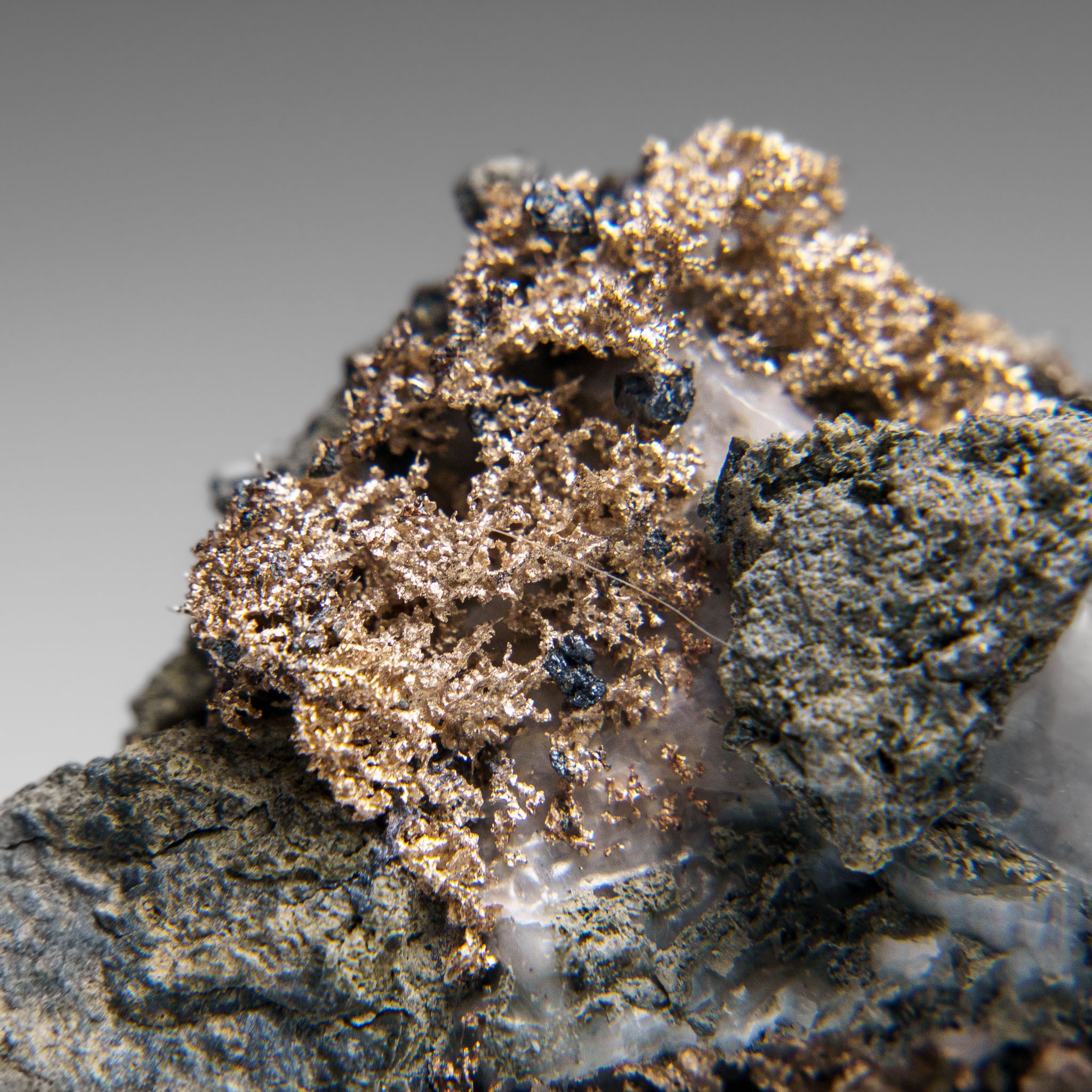 Native Silver on Calcite Crystal Cluster  Matrix From Bouismas Mine, Zagora, Morocco