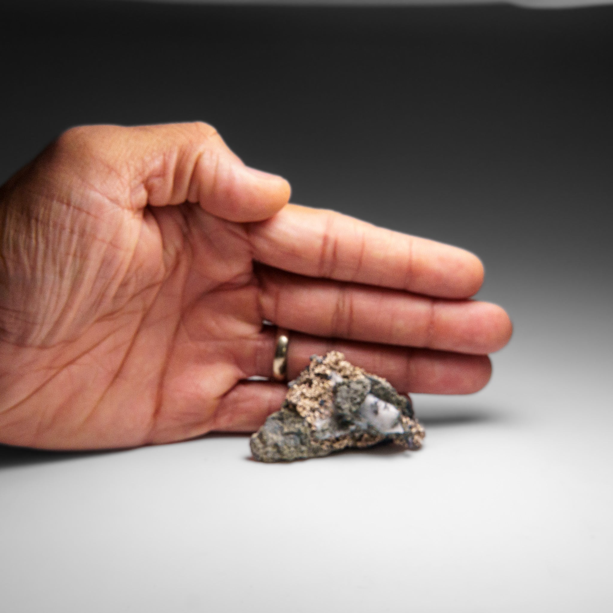 Native Silver on Calcite Crystal Cluster  Matrix From Bouismas Mine, Zagora, Morocco