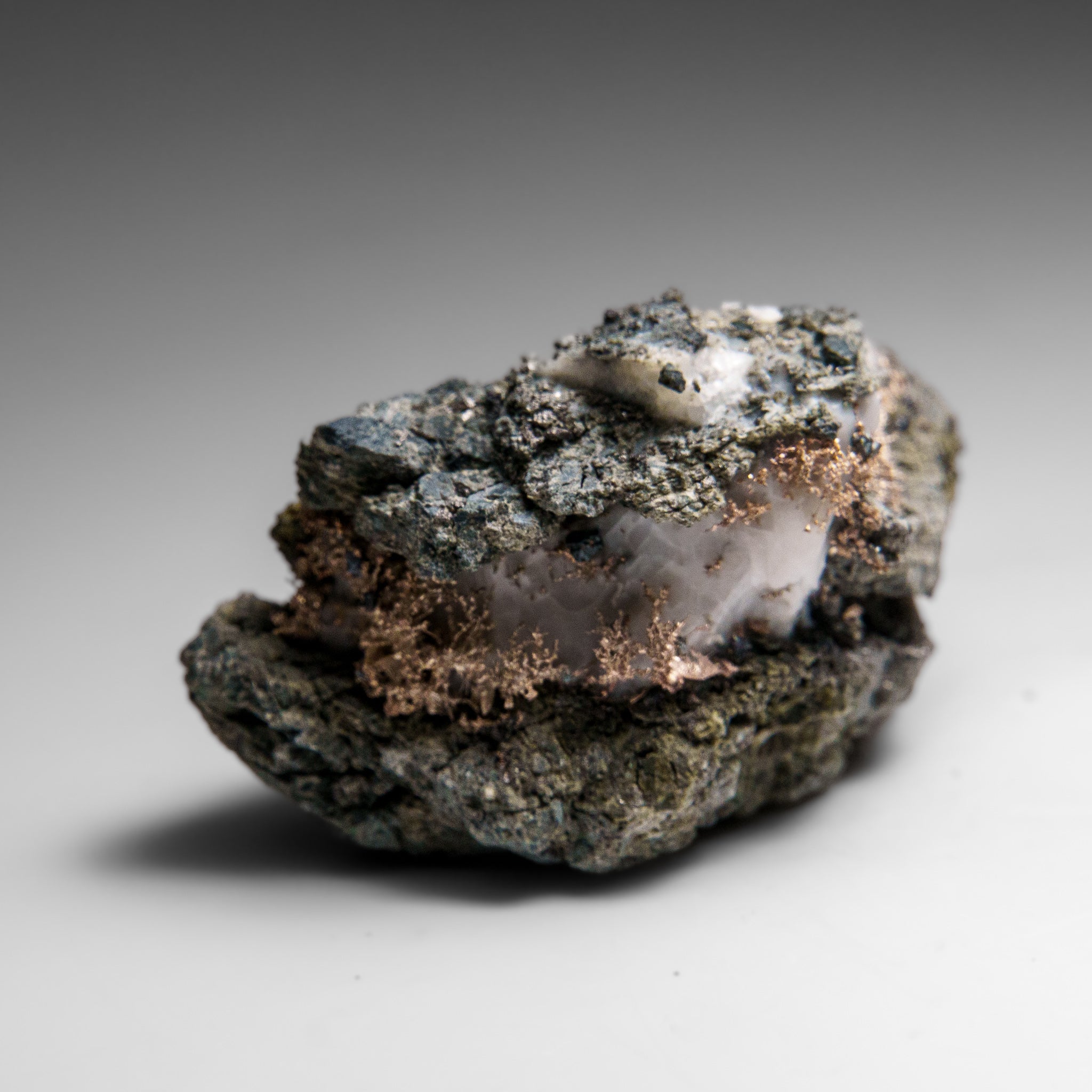 Native Silver on Calcite Crystal Cluster  Matrix From Bouismas Mine, Zagora, Morocco