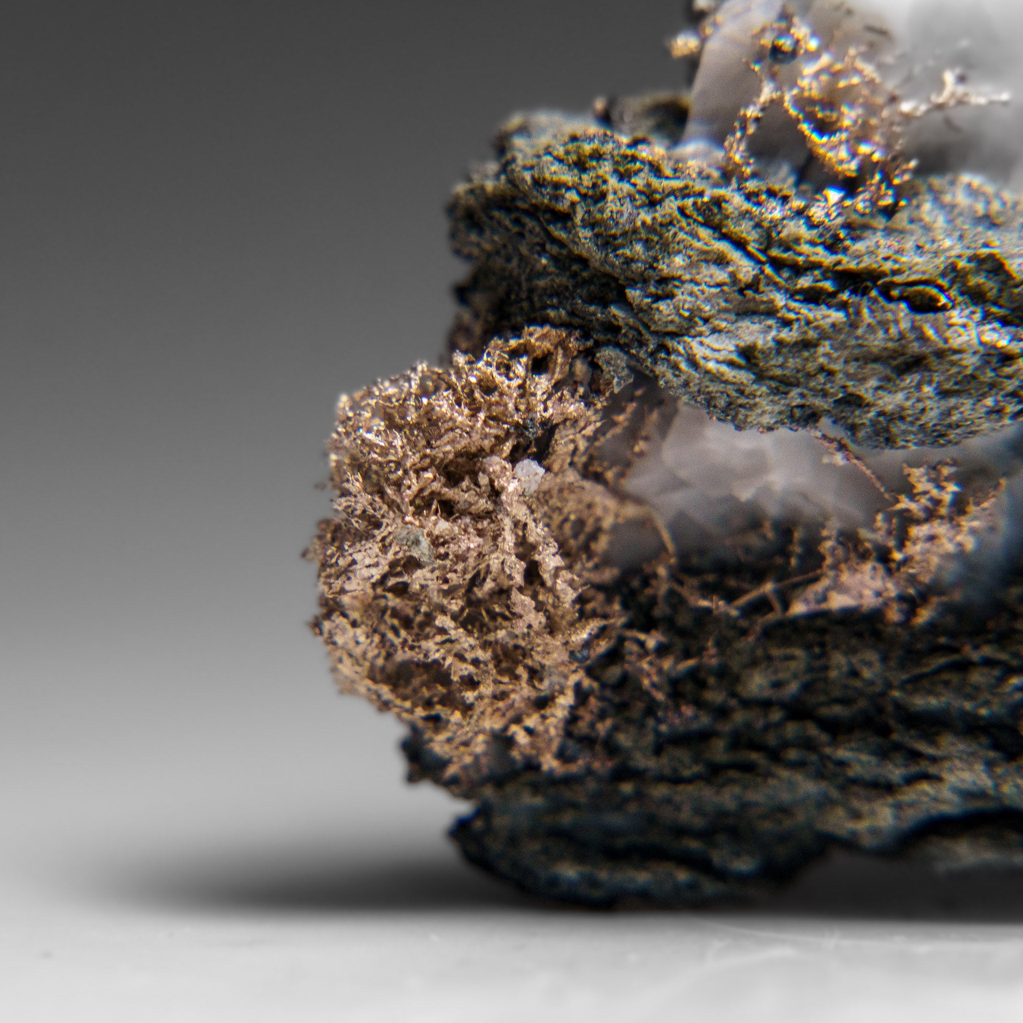 Native Silver on Calcite Crystal Cluster  Matrix From Bouismas Mine, Zagora, Morocco