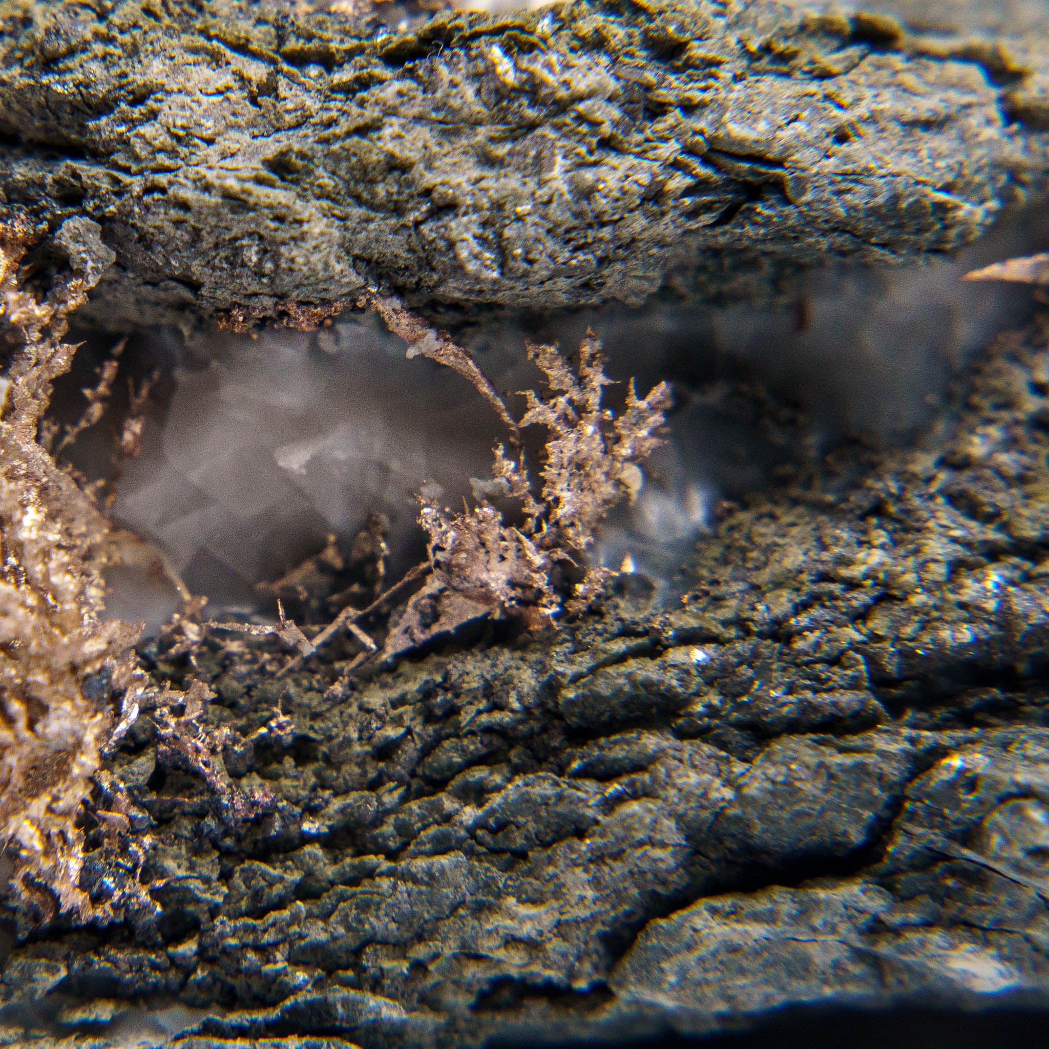 Native Silver on Calcite Crystal Cluster  Matrix From Bouismas Mine, Zagora, Morocco