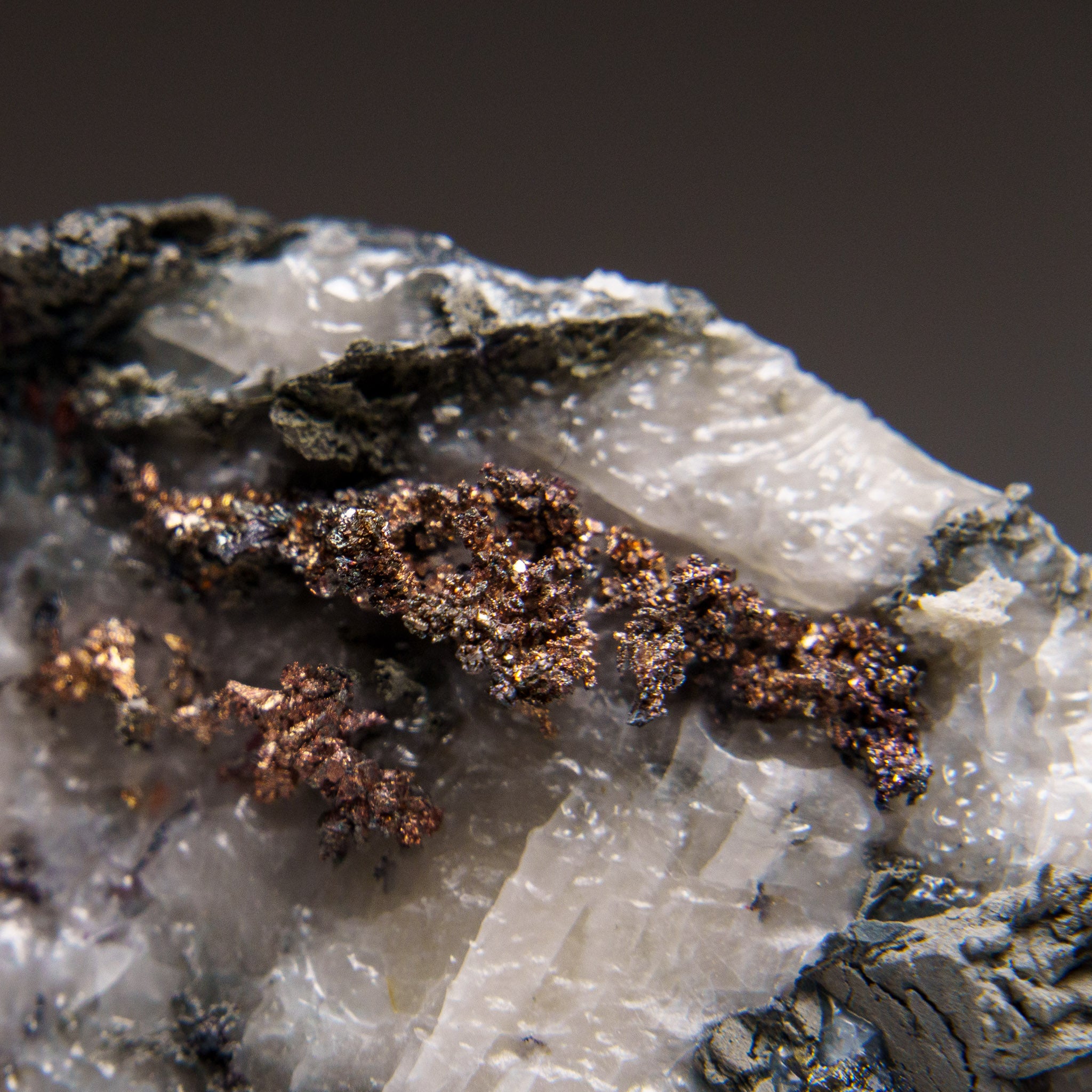 Native Silver on Calcite Crystal Cluster  Matrix From Bouismas Mine, Zagora, Morocco