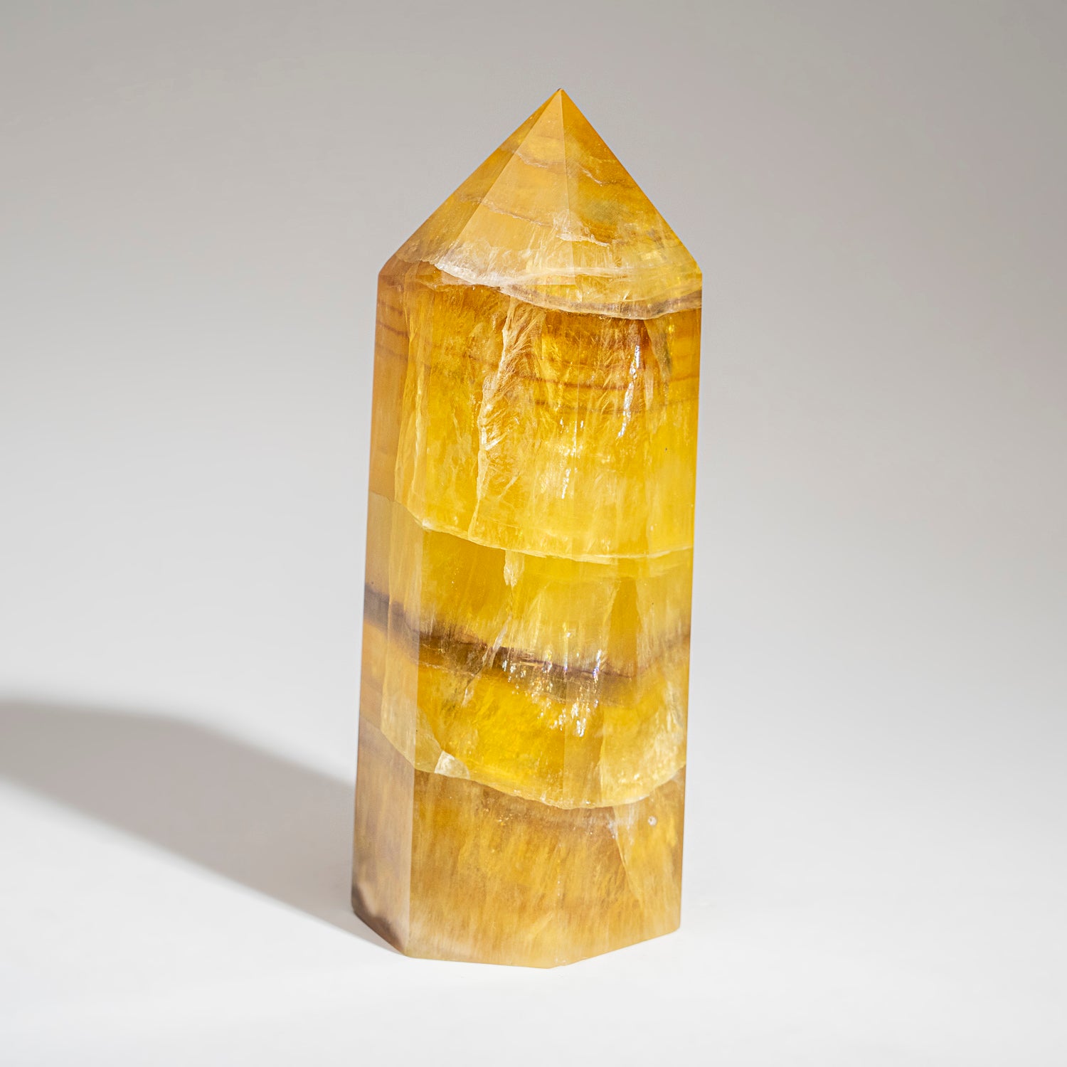 Genuine Polished Yellow Fluorite Point from Argentina (2 lbs)