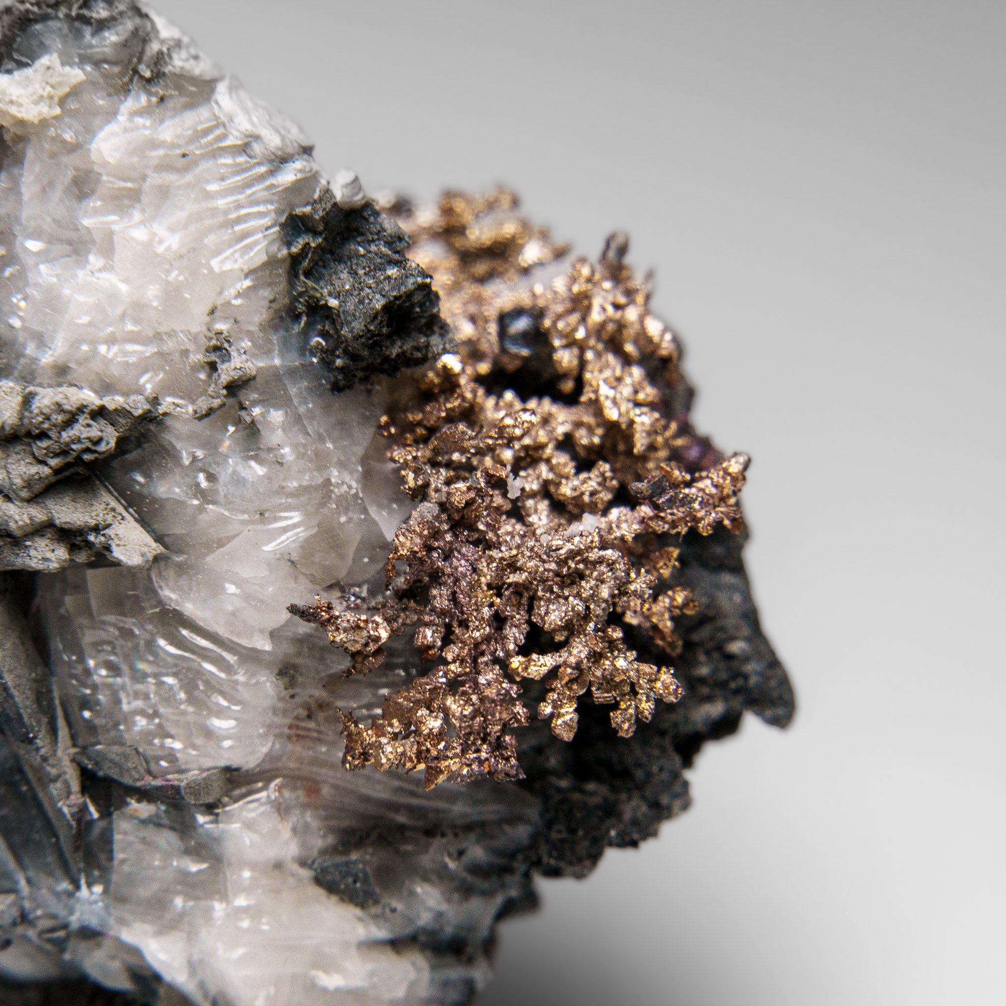 Native Silver on Calcite Crystal Cluster  Matrix From Bouismas Mine, Zagora, Morocco