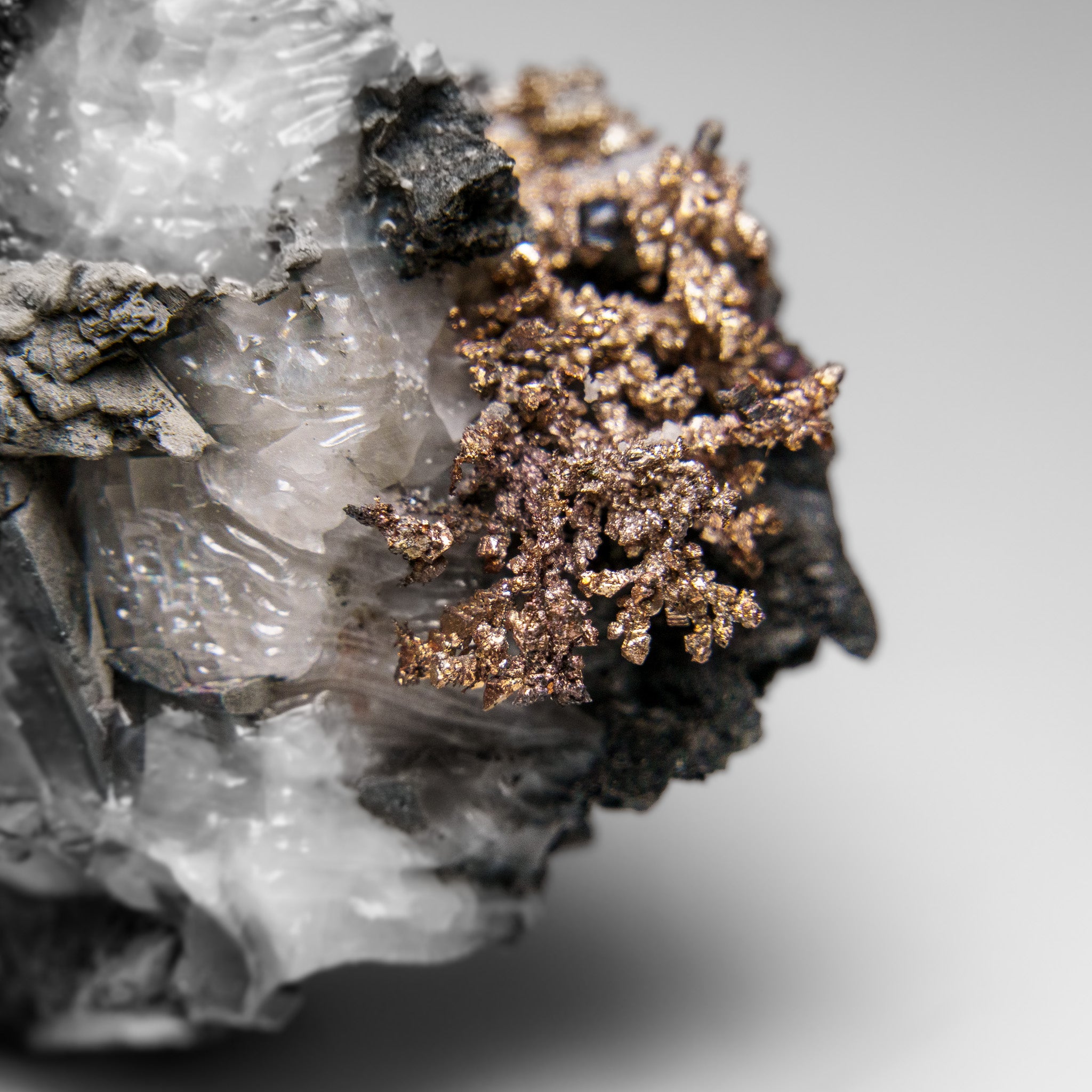 Native Silver on Calcite Crystal Cluster  Matrix From Bouismas Mine, Zagora, Morocco