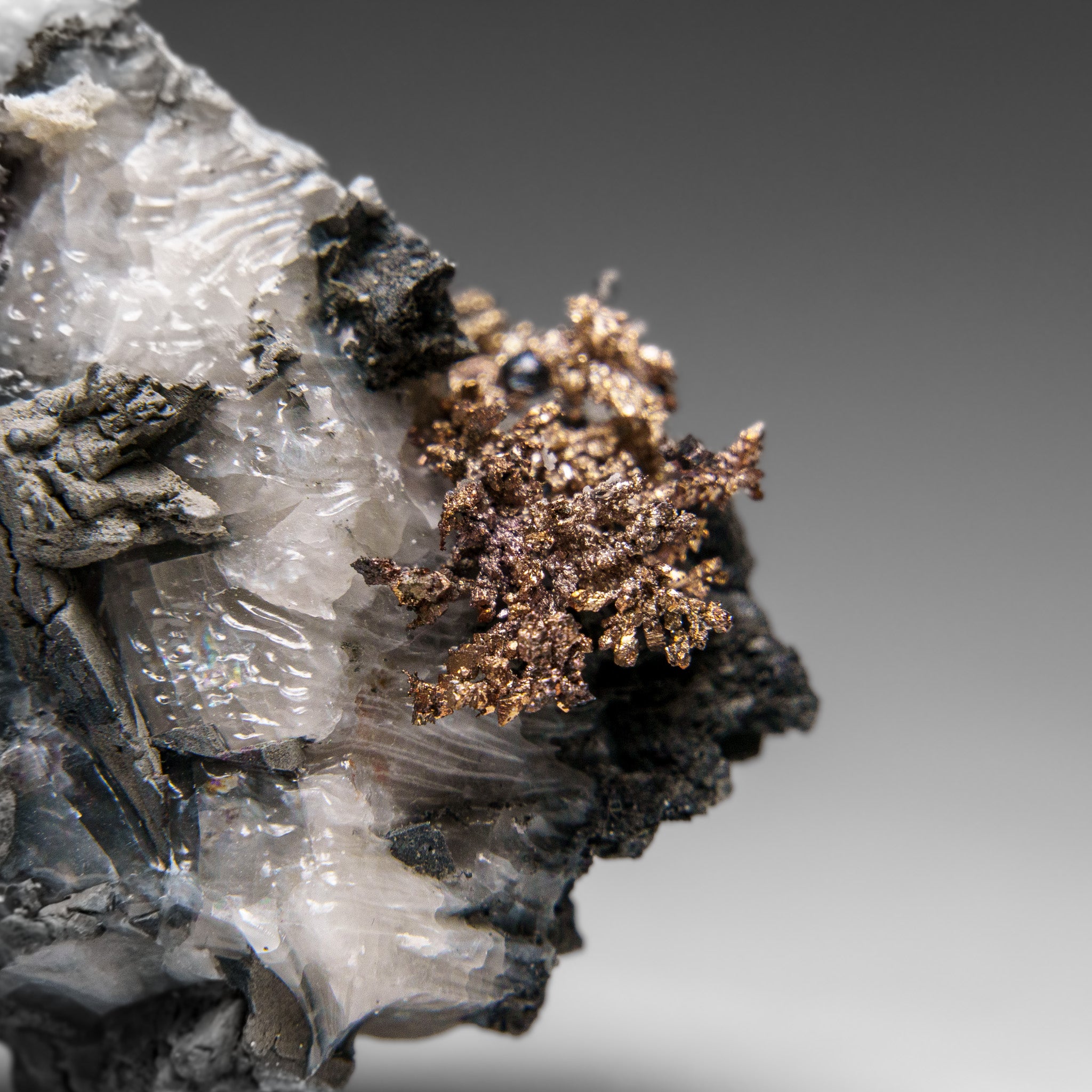 Native Silver on Calcite Crystal Cluster  Matrix From Bouismas Mine, Zagora, Morocco