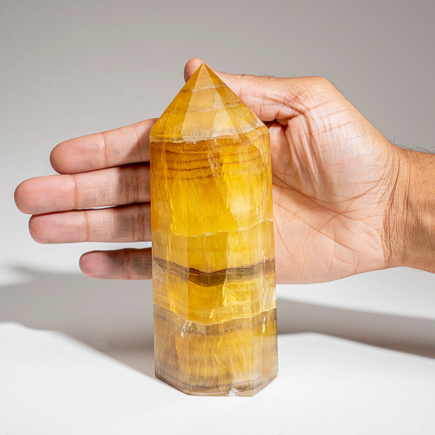 Genuine Polished Yellow Fluorite Point from Argentina (2 lbs)