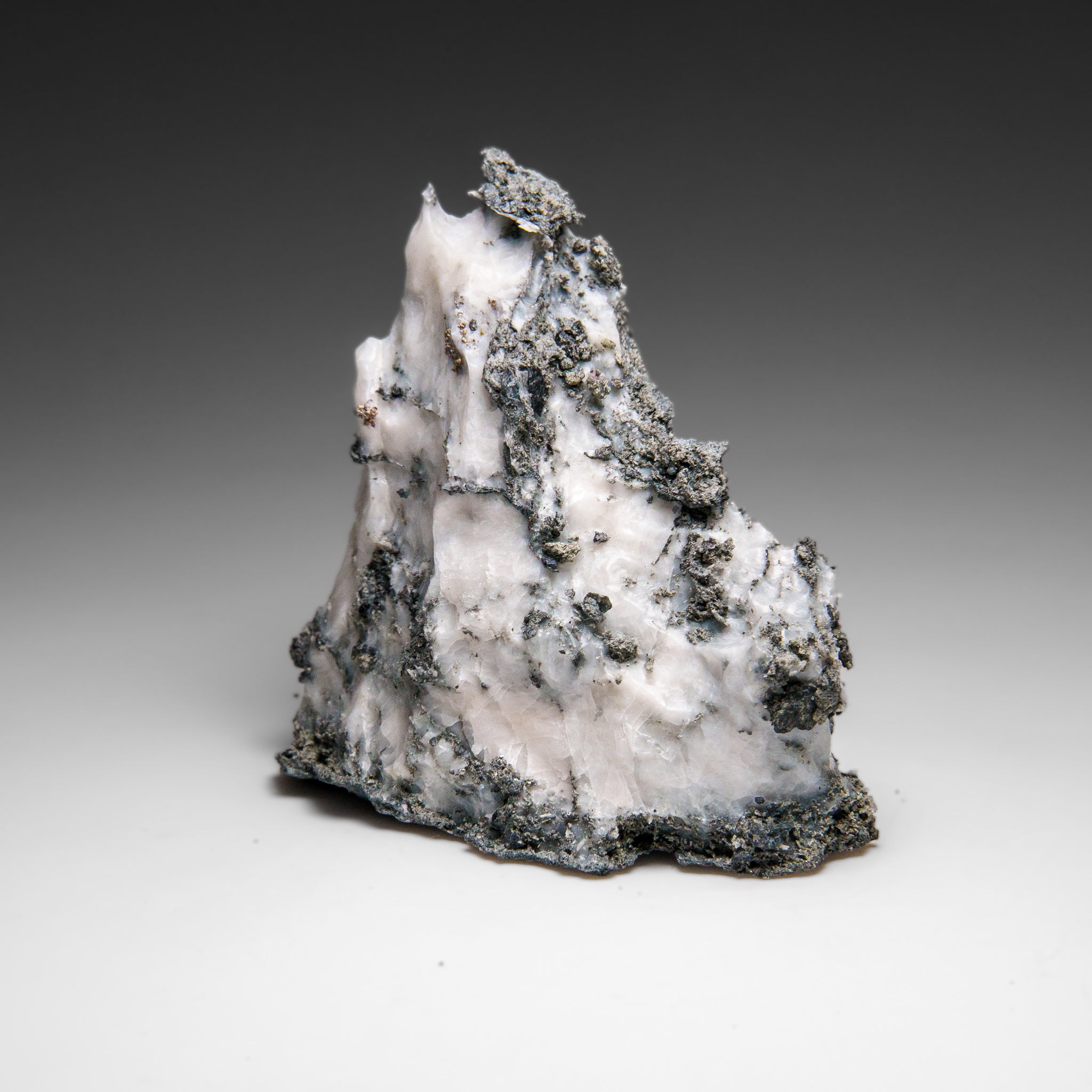 Native Silver on Calcite Crystal Cluster  Matrix From Bouismas Mine, Zagora, Morocco