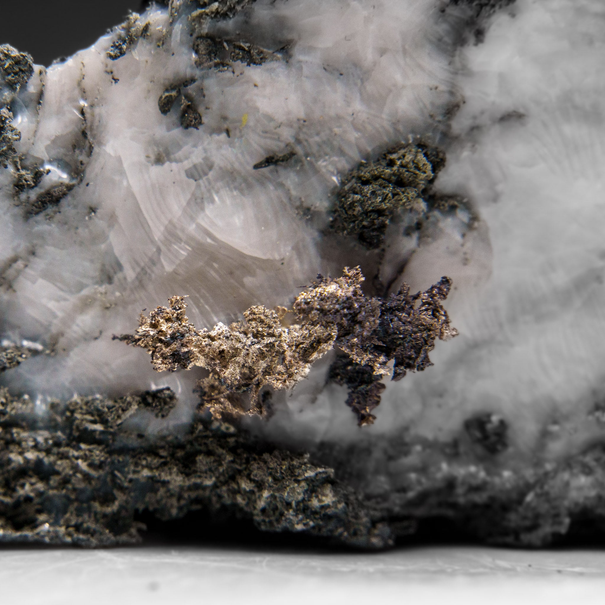 Native Silver on Calcite Crystal Cluster  Matrix From Bouismas Mine, Zagora, Morocco