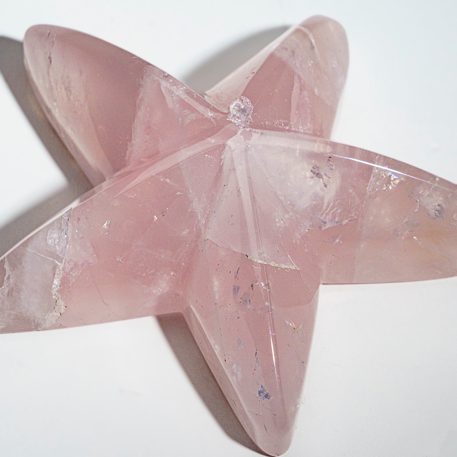 Genuine Polished Rose Quartz Star Fish