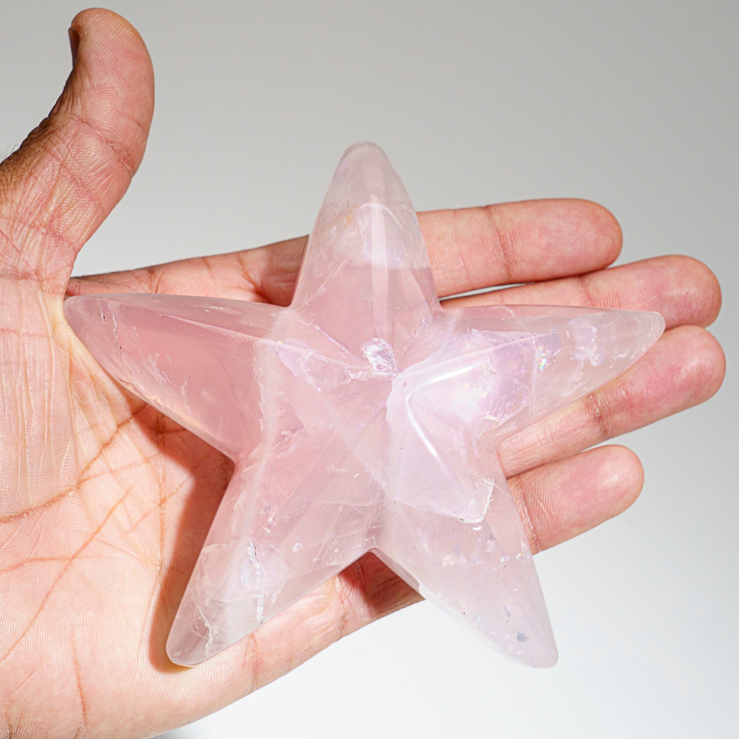 Genuine Polished Rose Quartz Star Fish