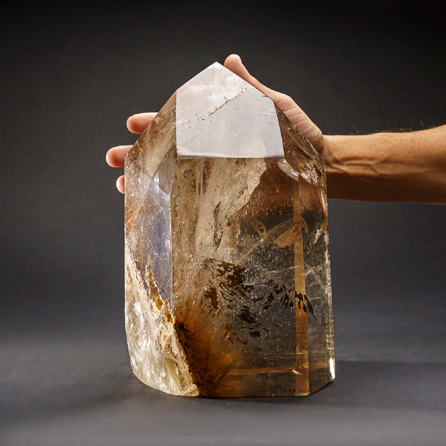 Genuine Large Smoky Quartz Crystal Point From Brazil (17.5 lbs)