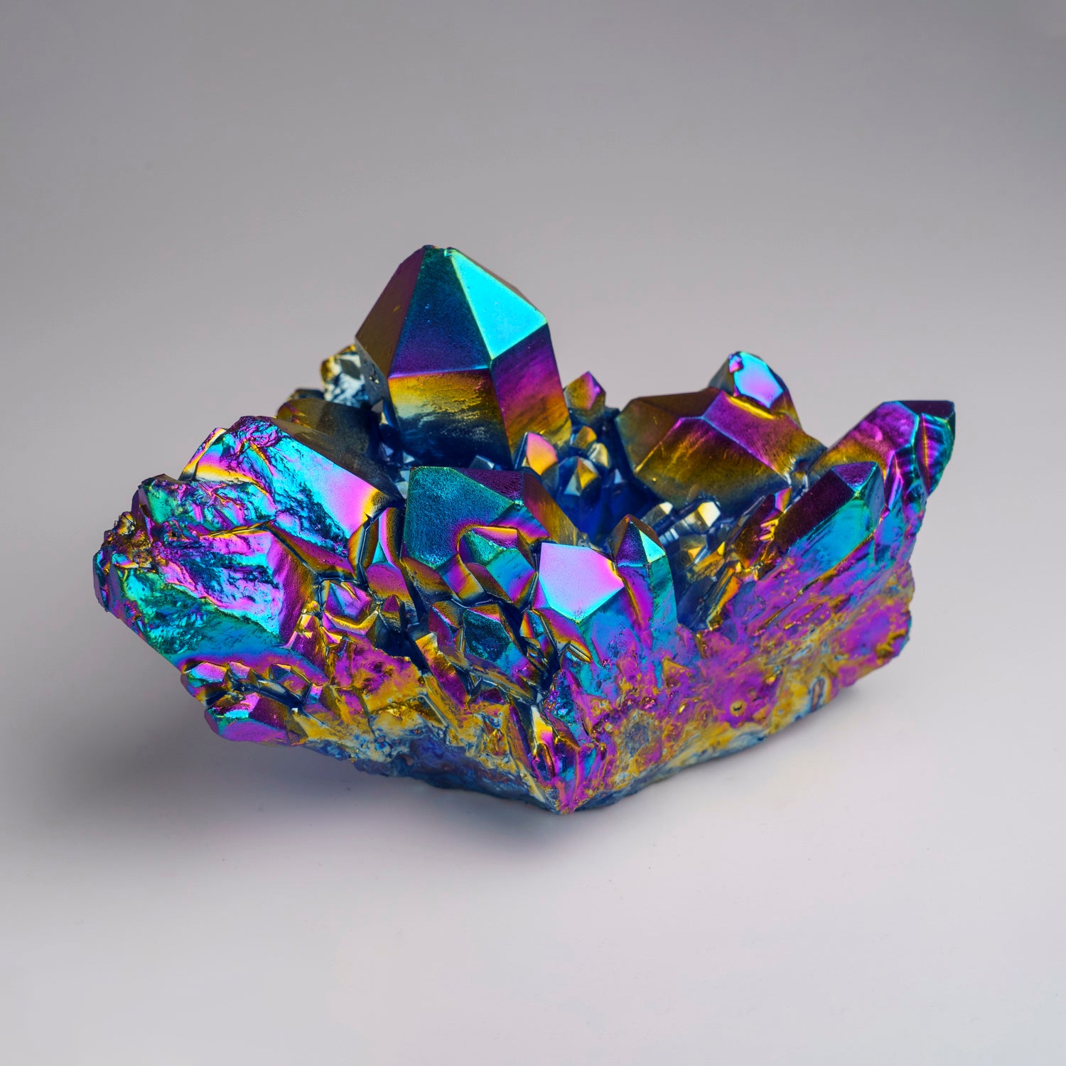 Rainbow Aura Quartz Crystal Cluster (2.1 lbs)