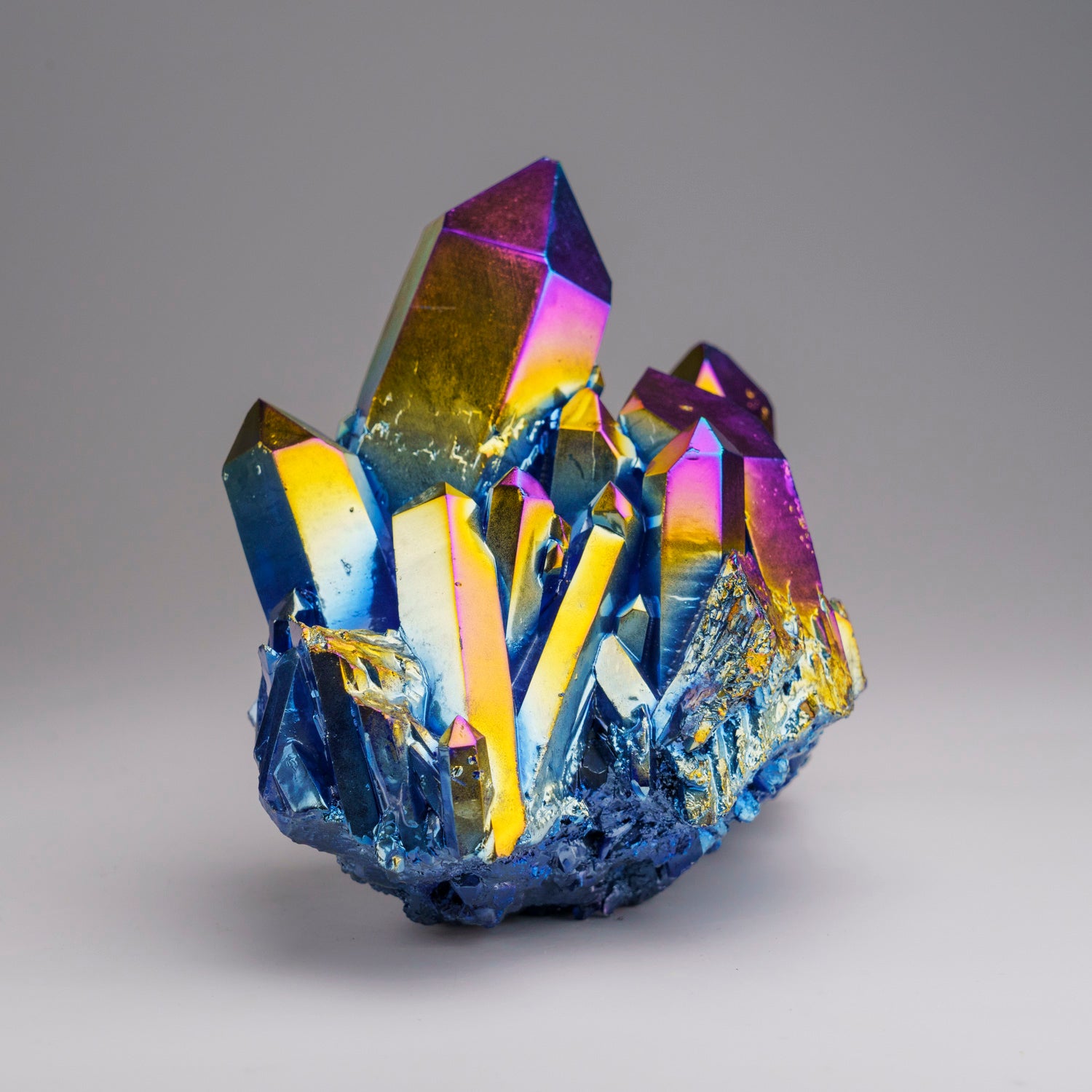 Rainbow Aura Quartz Crystal Cluster (1.9 lbs)