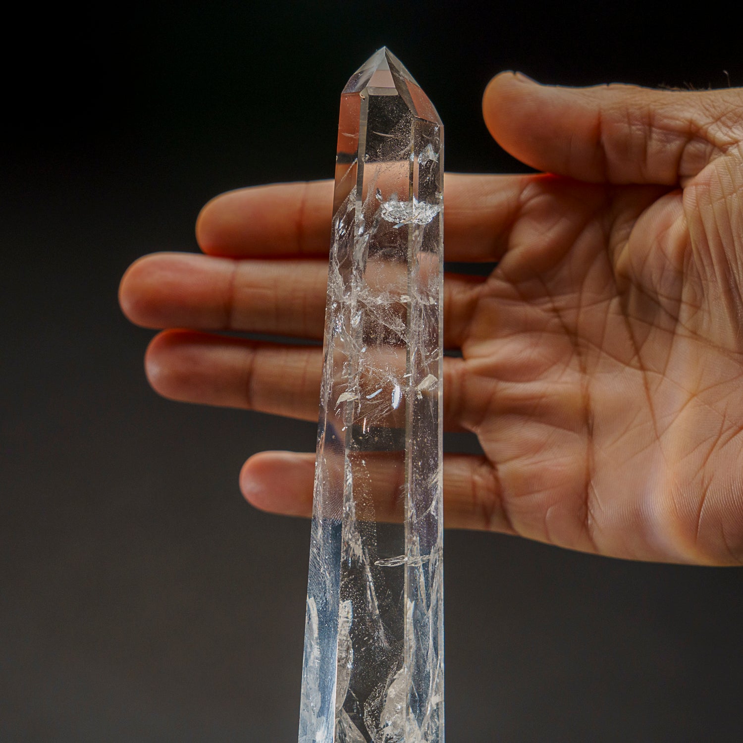 Genuine Polished Clear Quartz Point From Brazil (1 lbs)