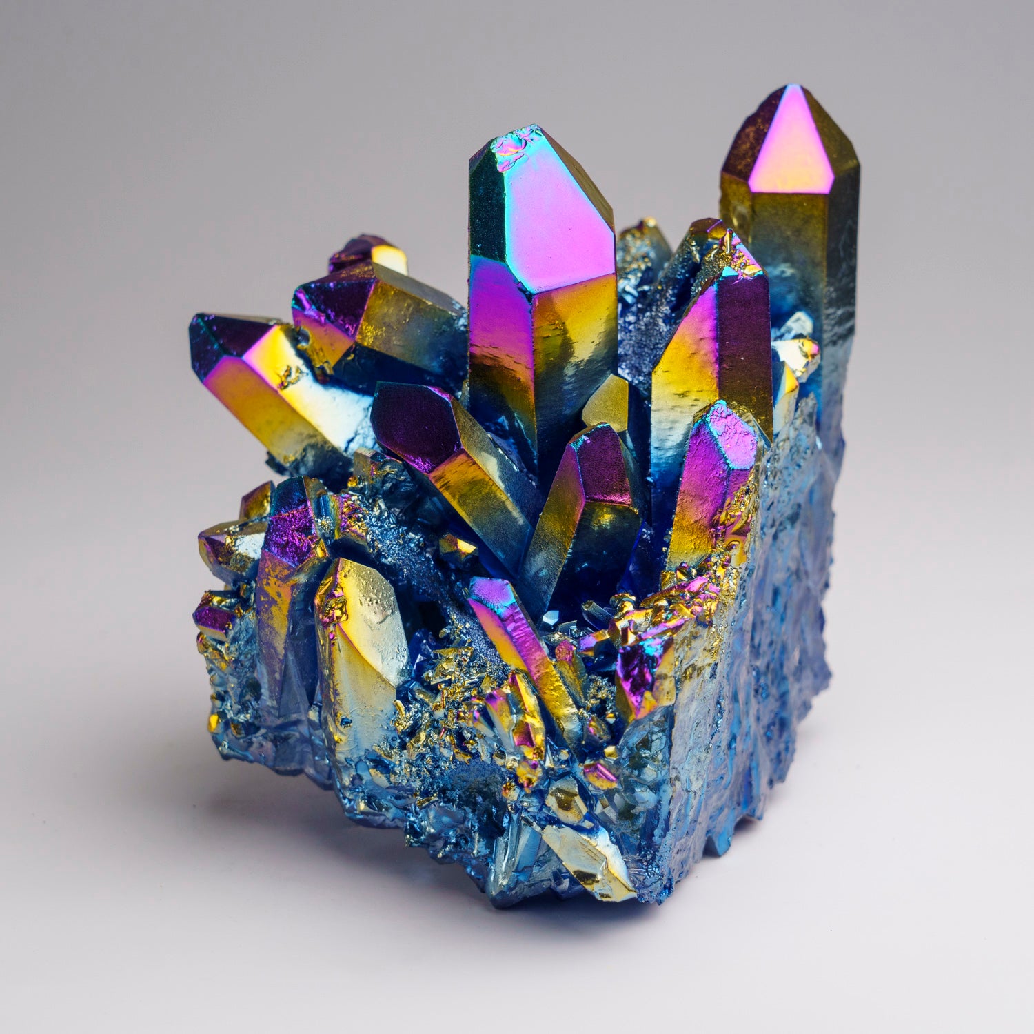 Rainbow Aura Quartz Crystal Cluster (2 lbs)