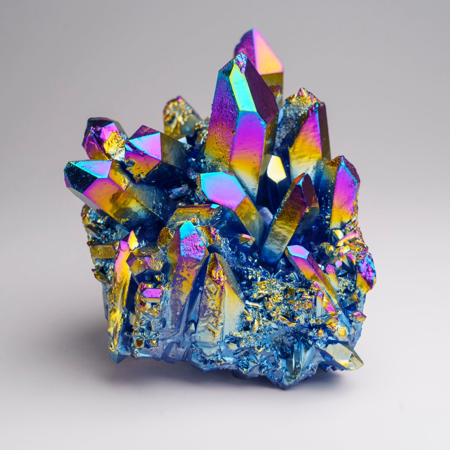 Rainbow Aura Quartz Crystal Cluster (2 lbs)