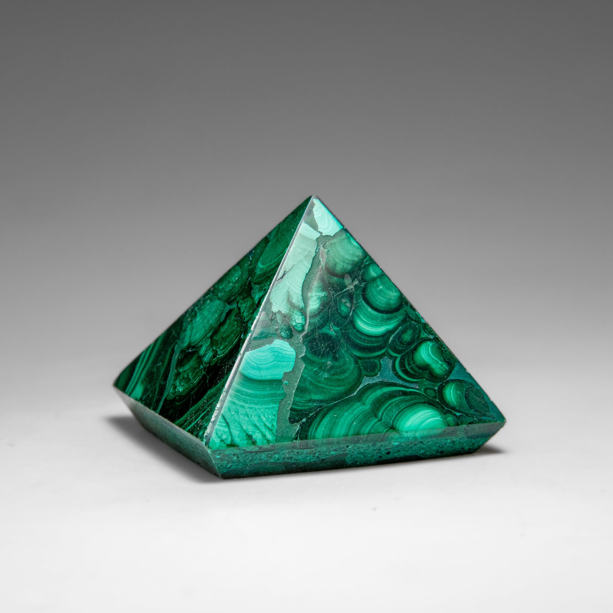 Genuine Polished Malachite Pyramid (106.1 grams)
