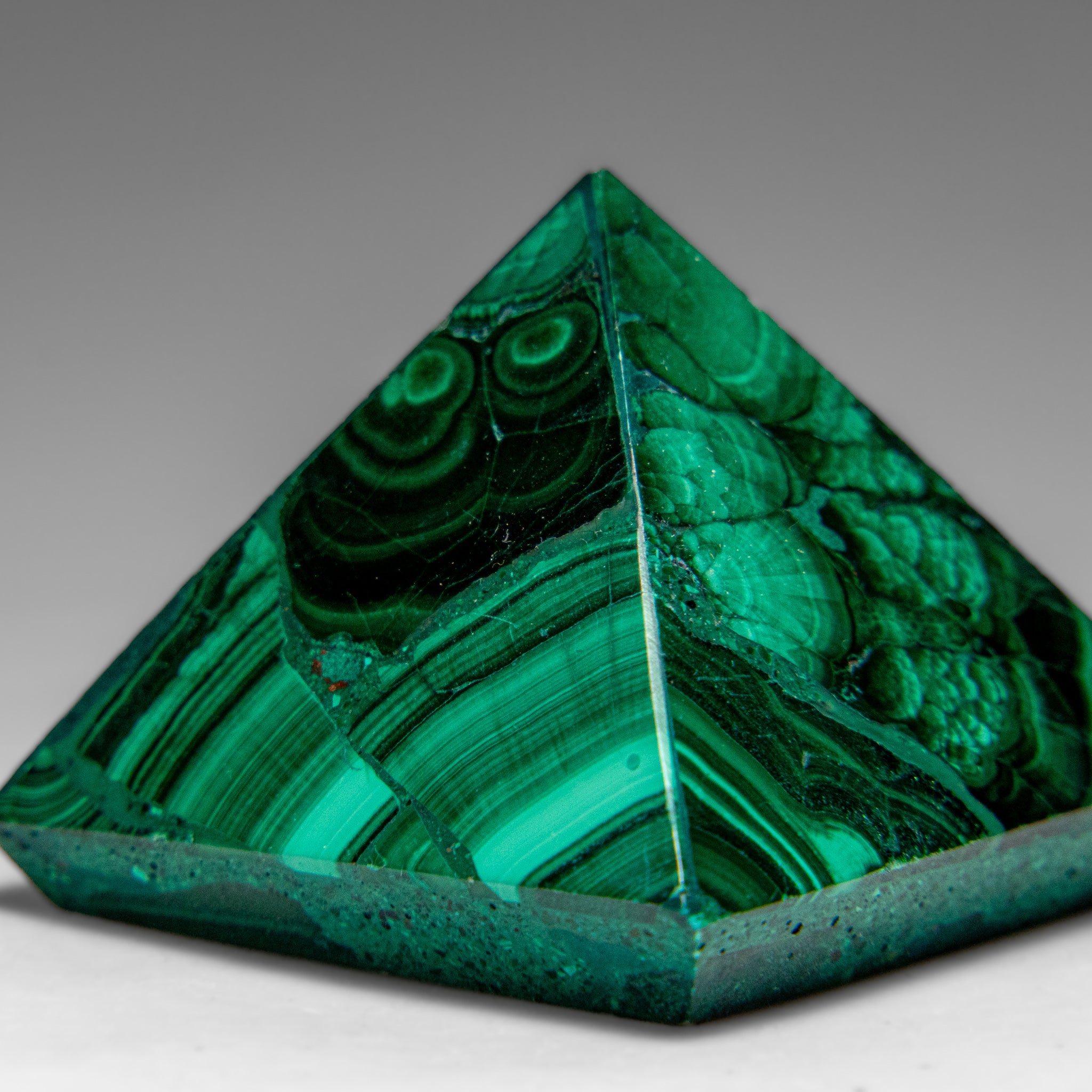 Genuine Polished Malachite Pyramid (106.1 grams)