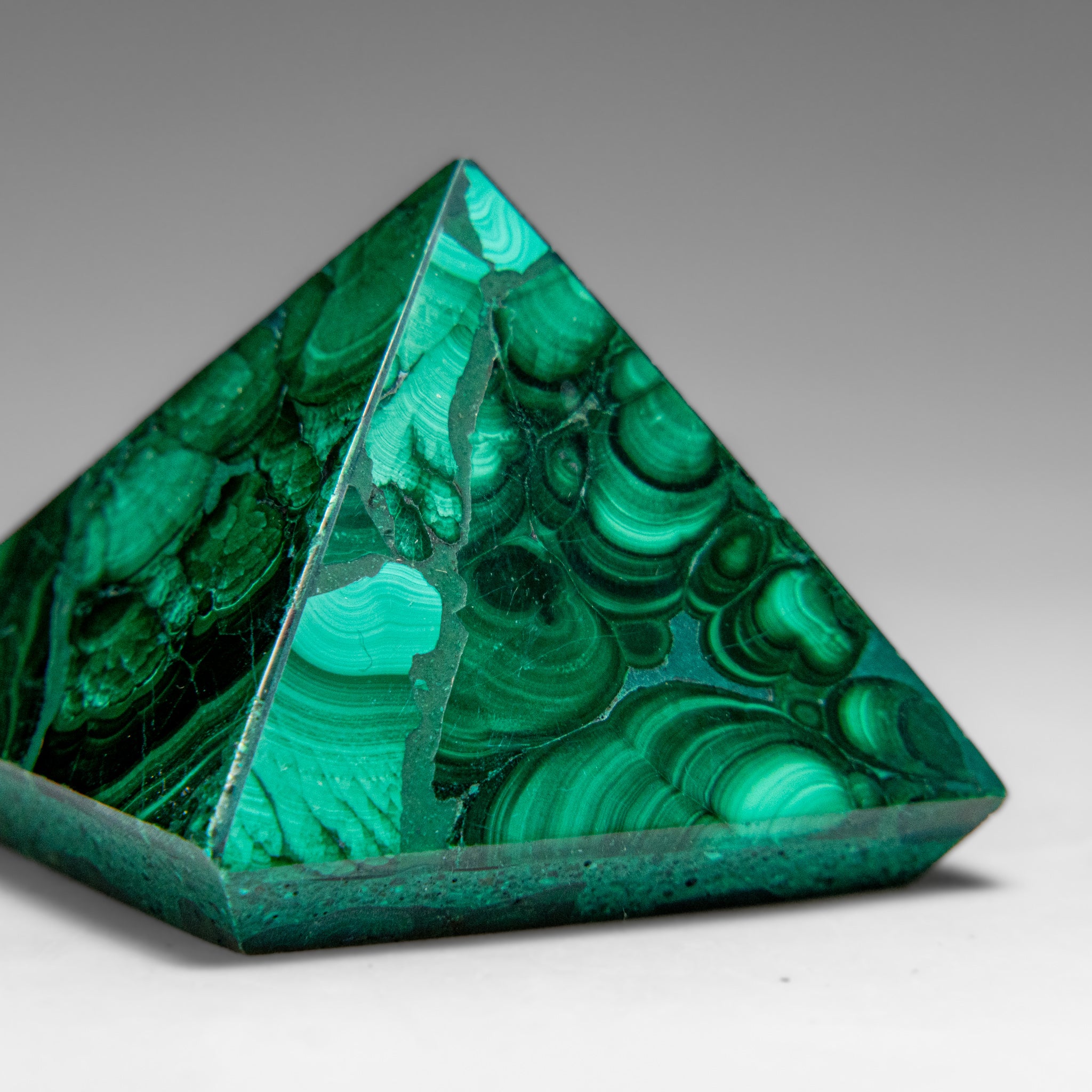 Genuine Polished Malachite Pyramid (106.1 grams)