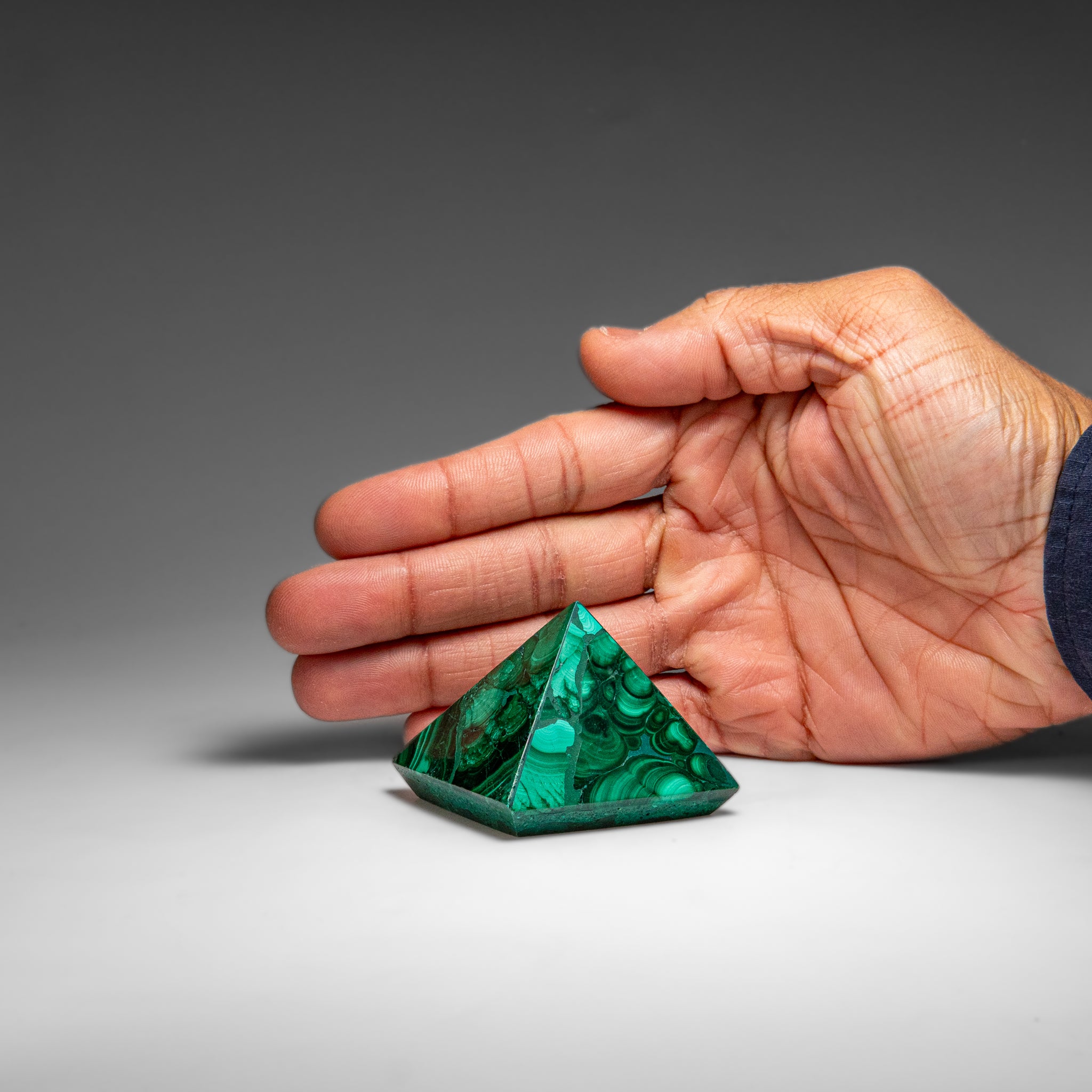 Genuine Polished Malachite Pyramid (106.1 grams)
