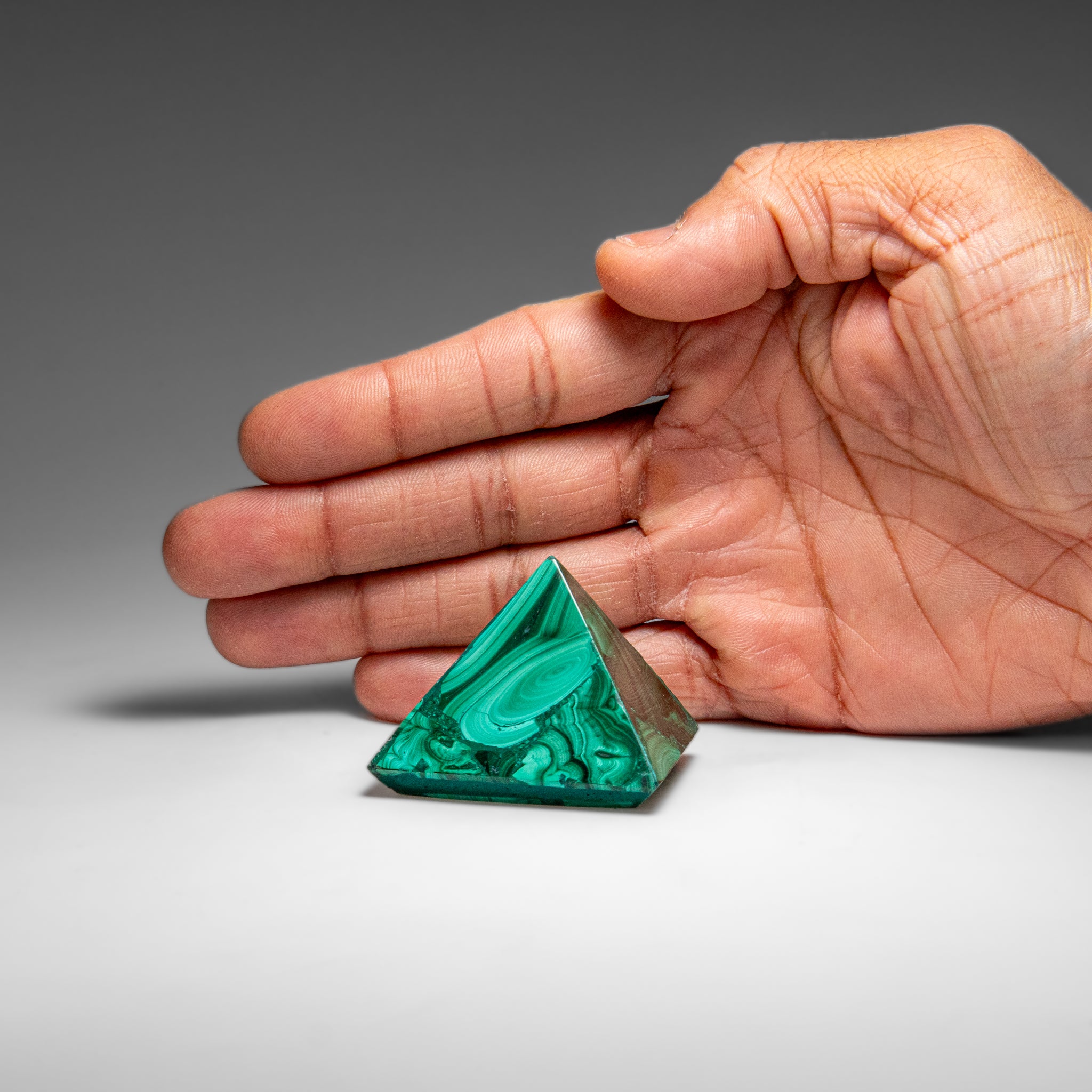Genuine Polished Malachite Pyramid (82.1 grams)