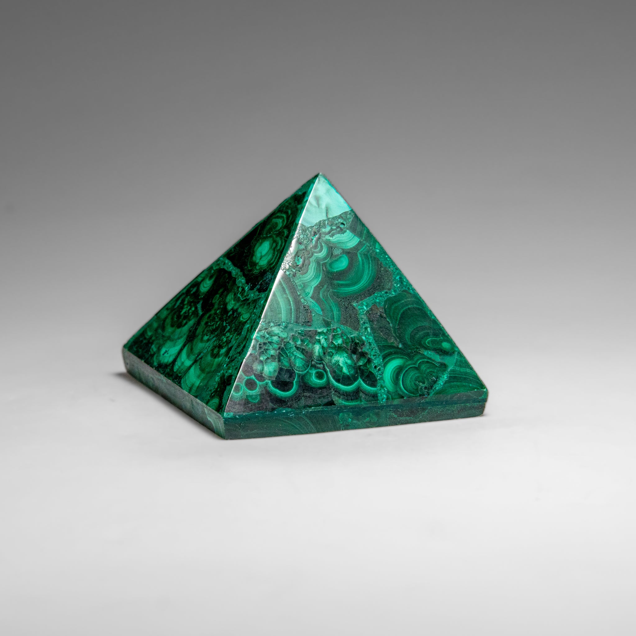 Genuine Polished Malachite Pyramid (97.6 grams)
