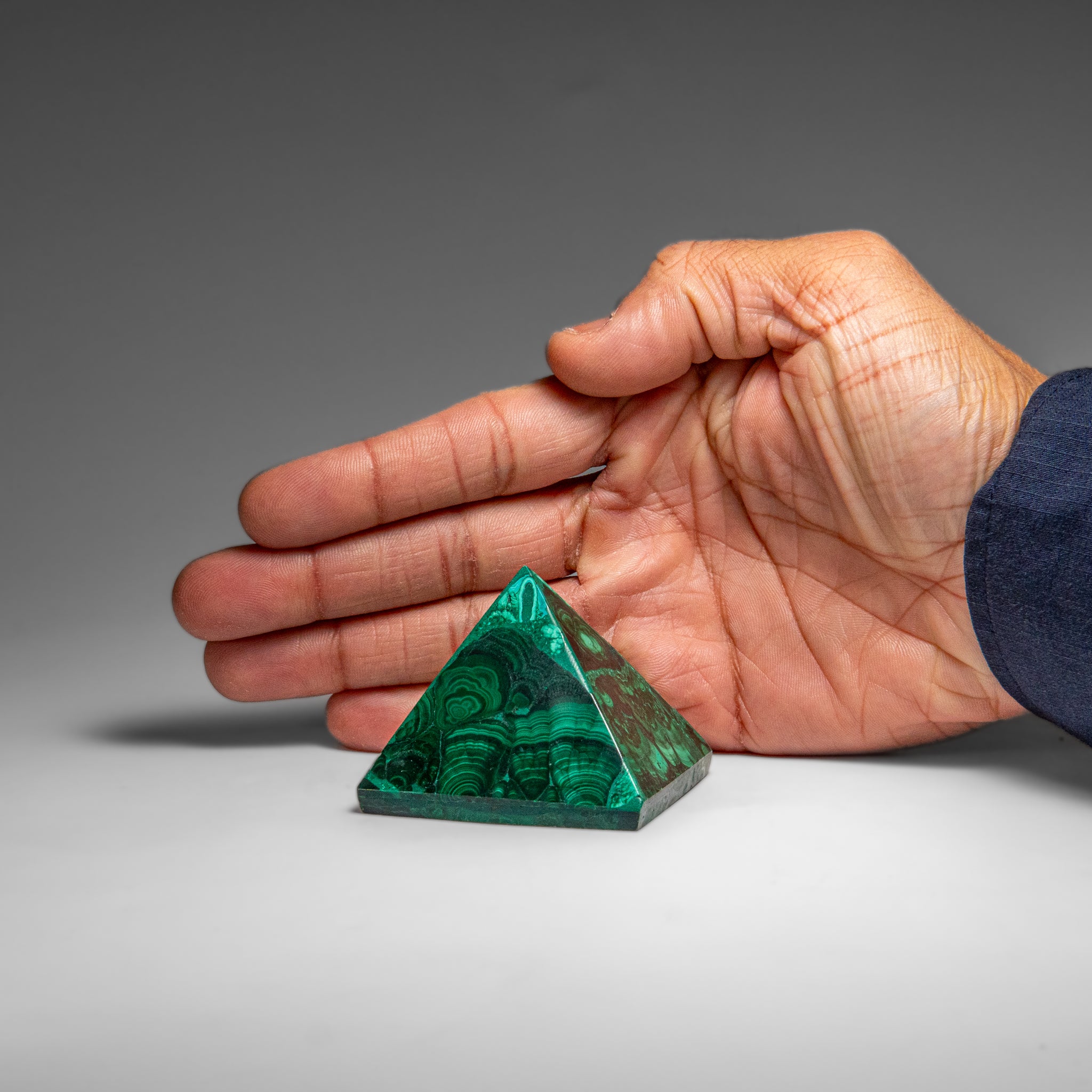 Genuine Polished Malachite Pyramid (97.6 grams)