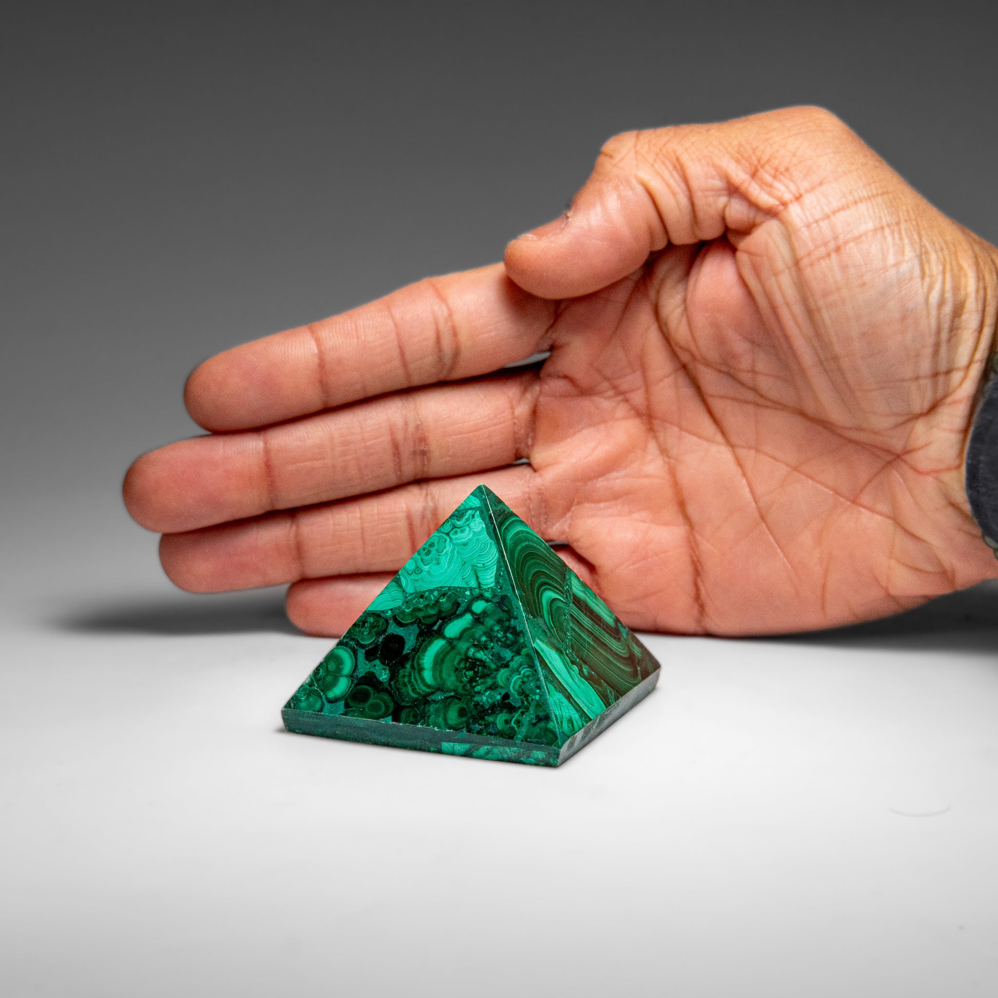 Genuine Polished Malachite Pyramid (87.2 grams)