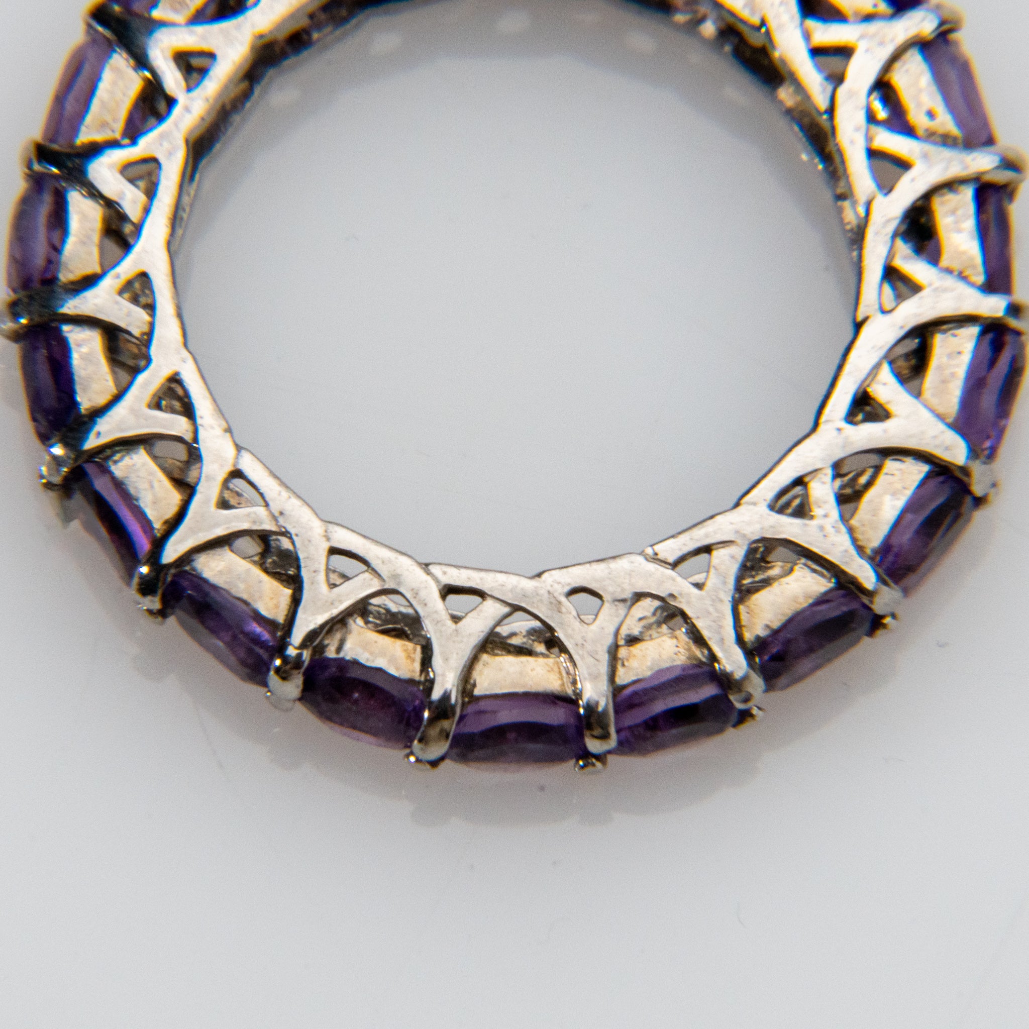 Amethyst Gemstone Sterling Silver Ring (Size 7)