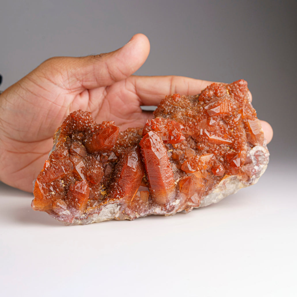 Red Quartz Hematite crystal cluster From Morocco lbs)