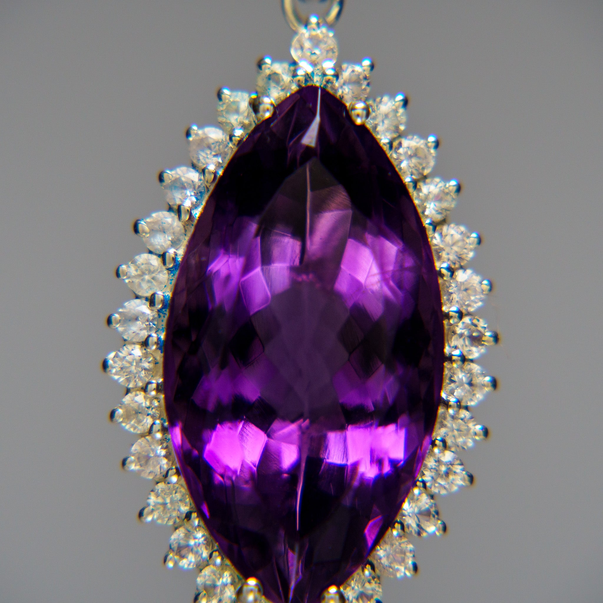 Sterling Silver Amethyst Gemstone Pendant with 18" Sterling Silver Chain