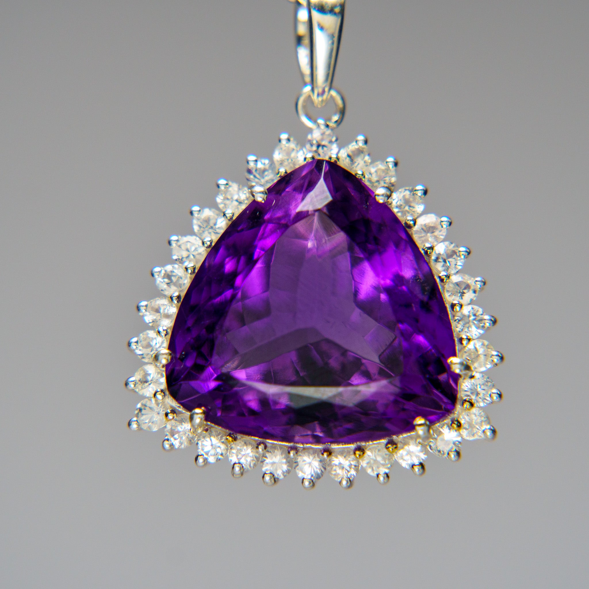 Sterling Silver Amethyst Gemstone Pendant with 18" Sterling Silver Chain
