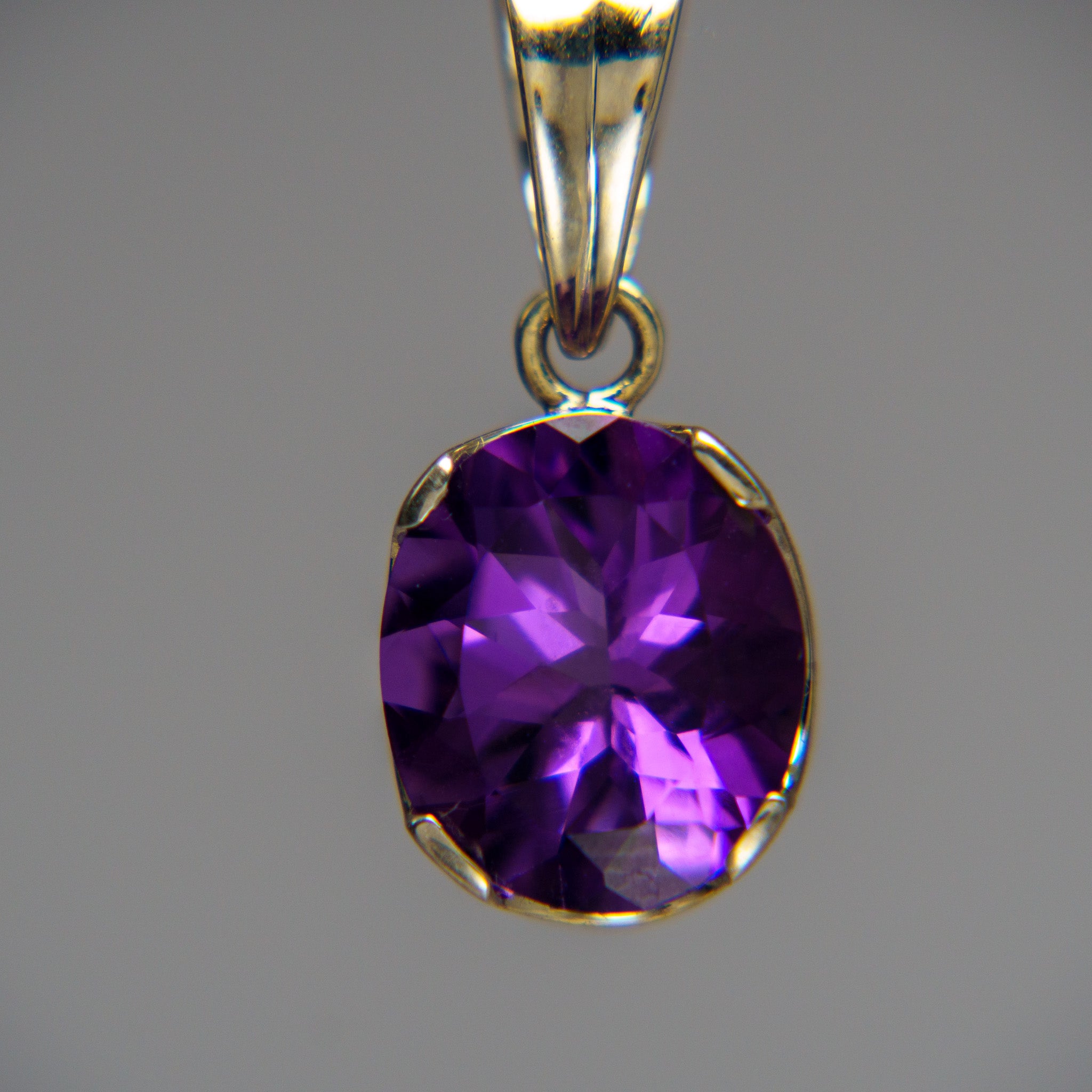 Sterling Silver Amethyst Gemstone Pendant with 18" Sterling Silver Chain