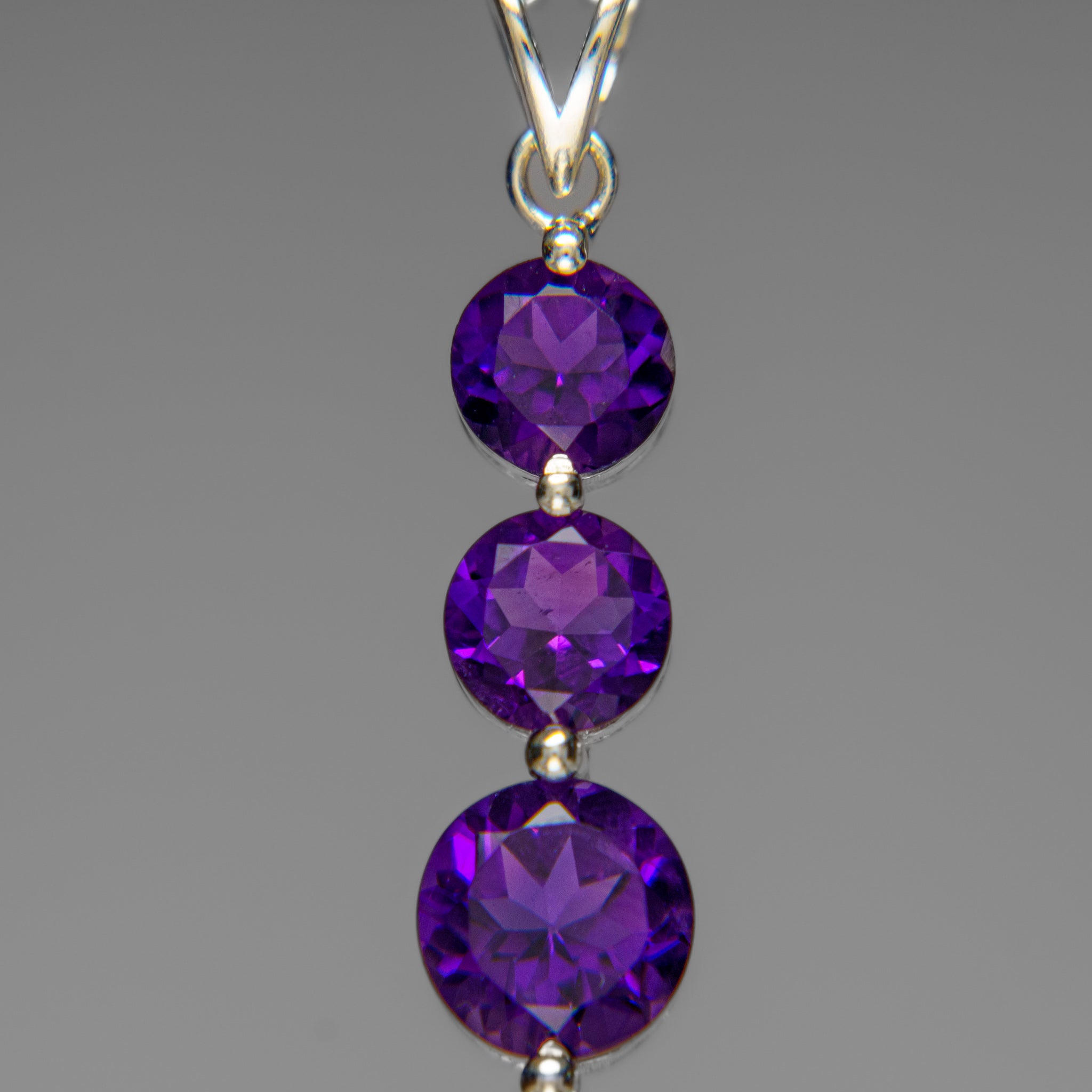 Sterling Silver Amethyst Gemstone Pendant with 18" Sterling Silver Chain