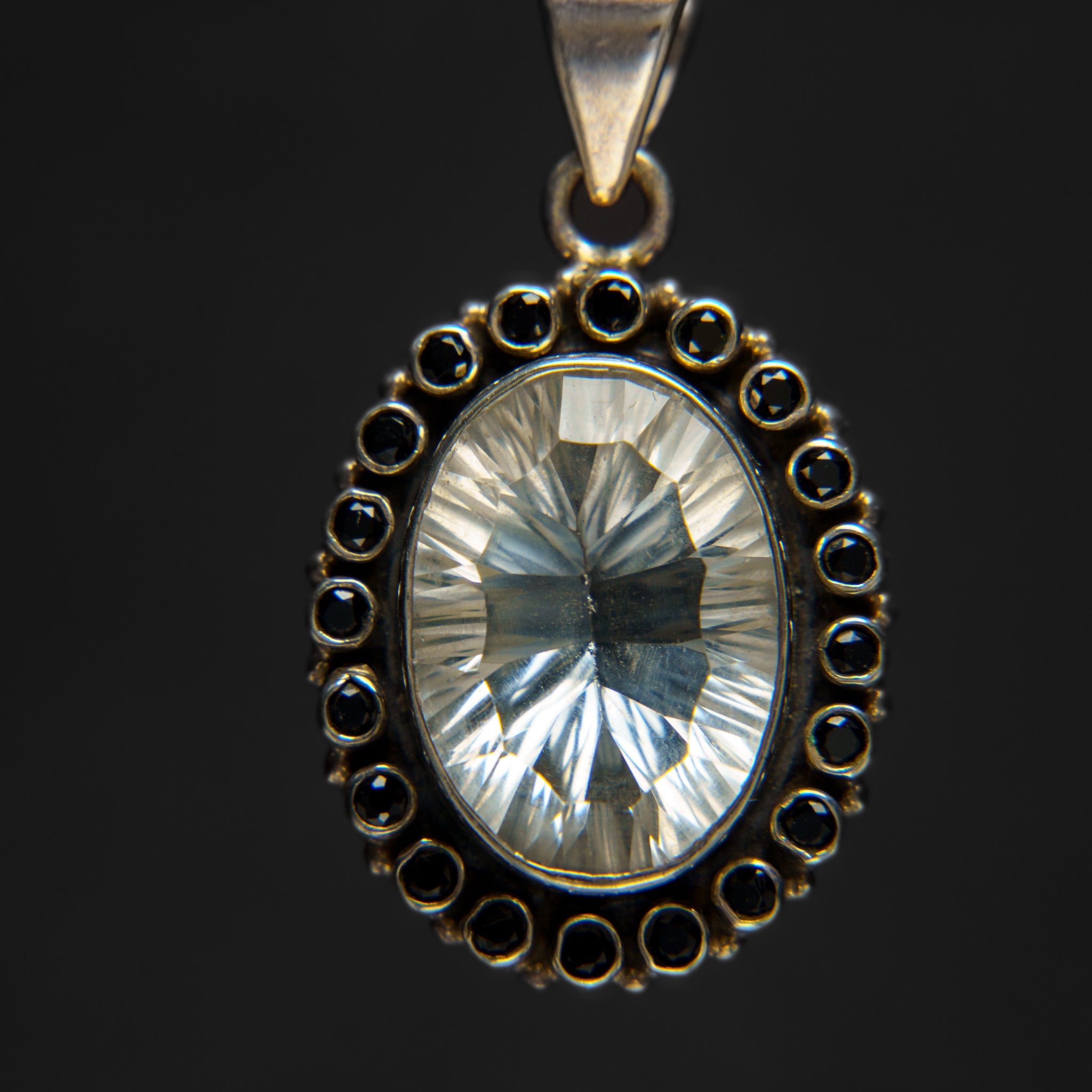 Sterling Silver Quartz Gemstone Pendant with 18" Sterling Silver Chain