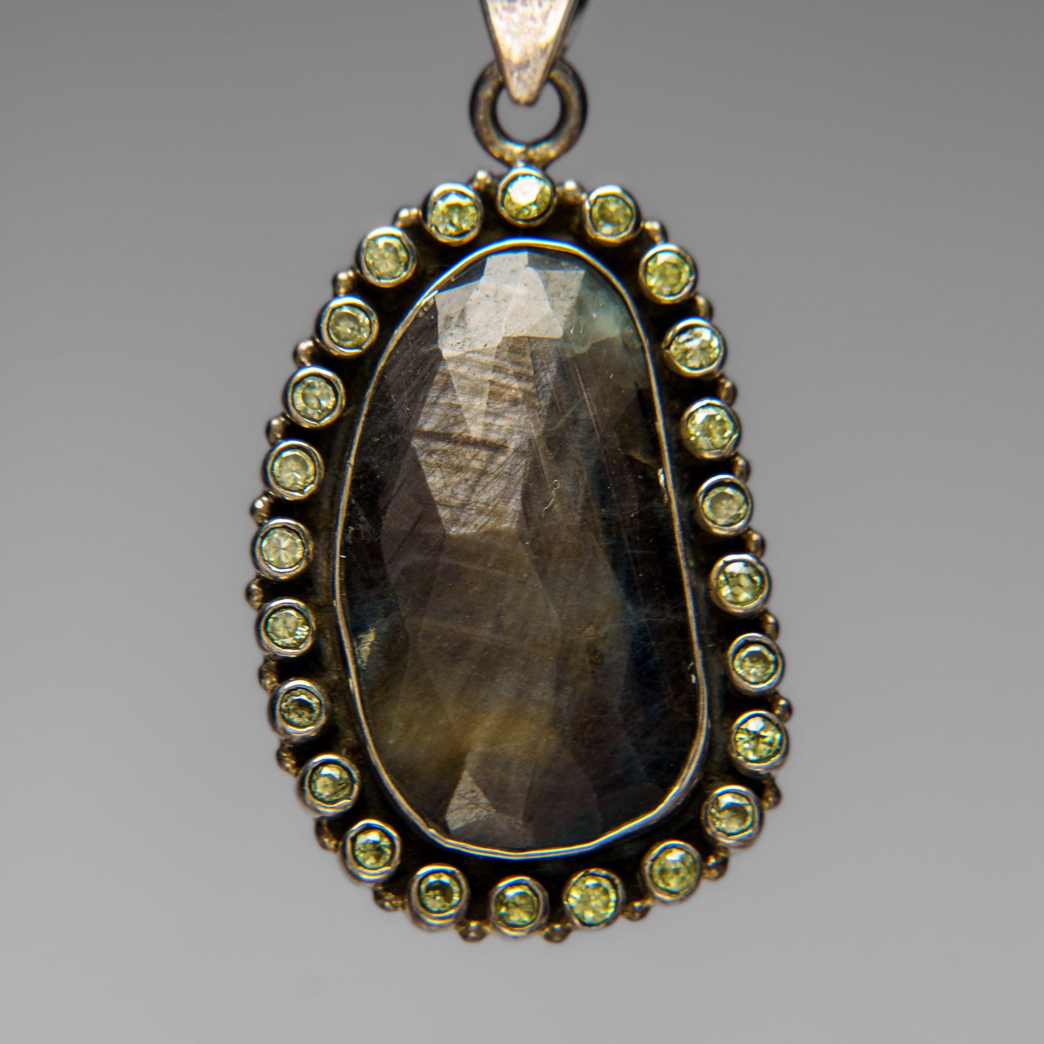 Sterling Silver Labradorite Gemstone Pendant with 18" Sterling Silver Chain