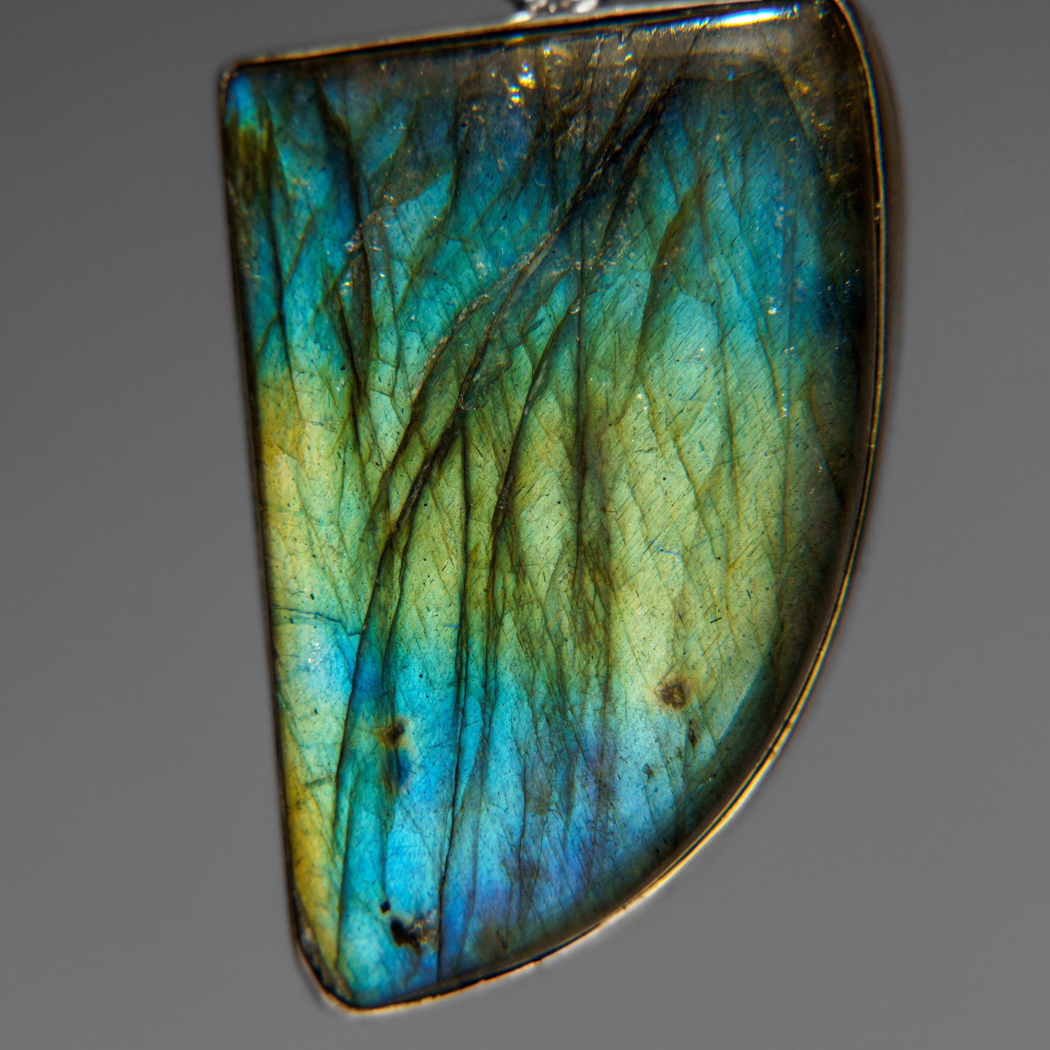 Sterling Silver Labradorite Gemstone Pendant with 18" Sterling Silver Chain