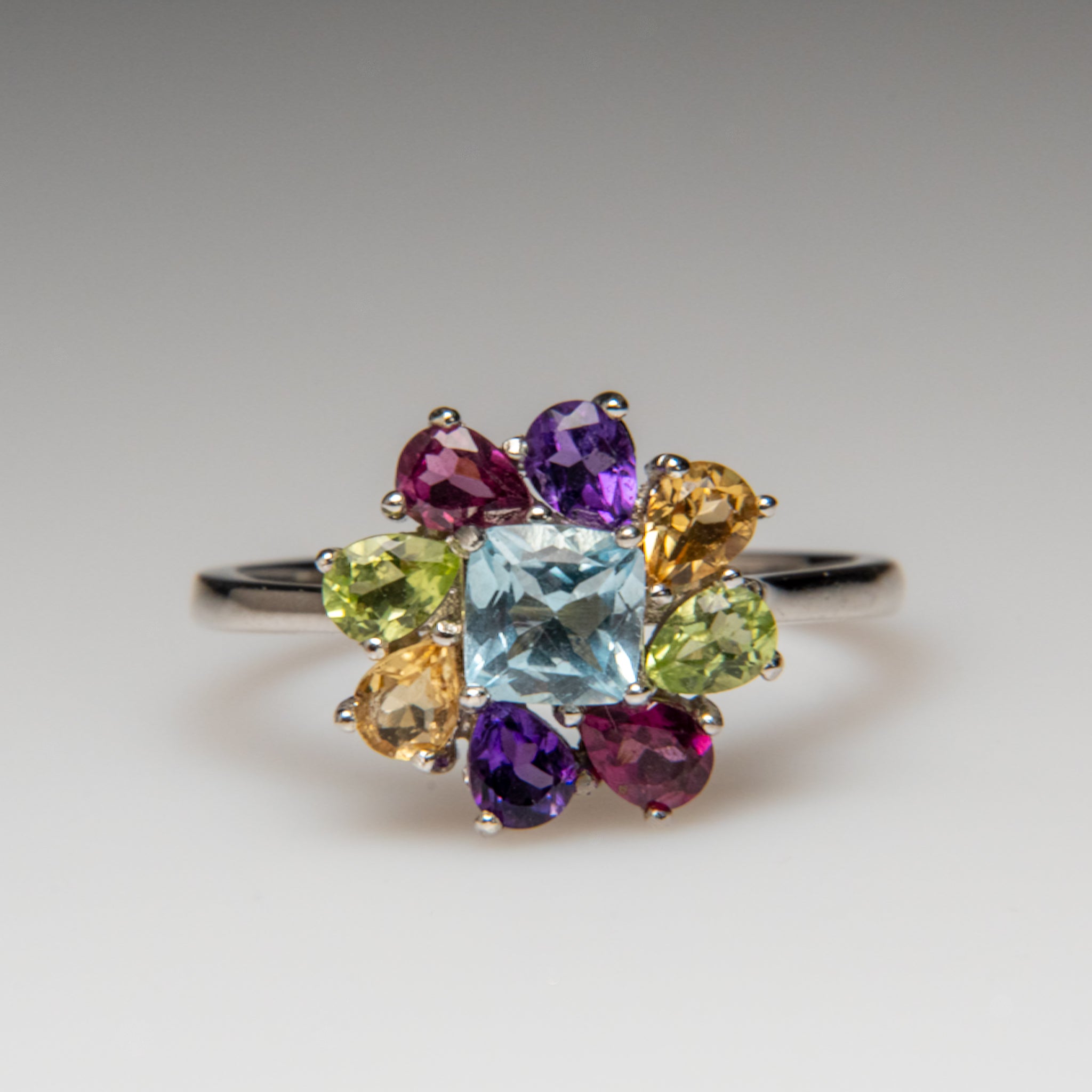 Gemstone Sterling Silver Ring (Size 8)