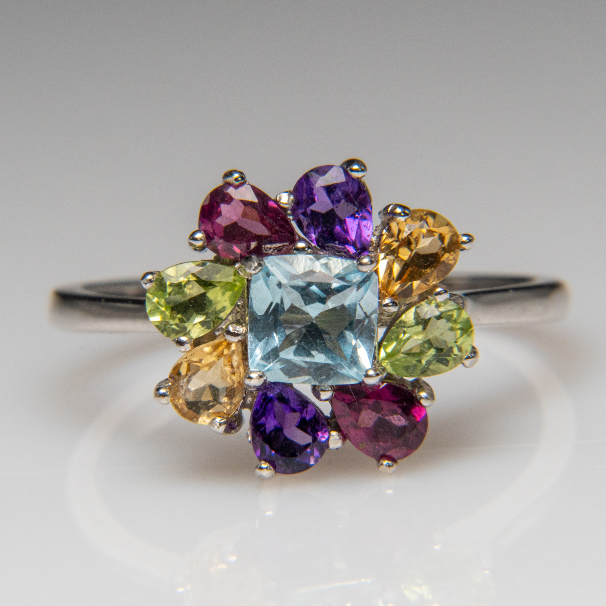 Gemstone Sterling Silver Ring (Size 8)