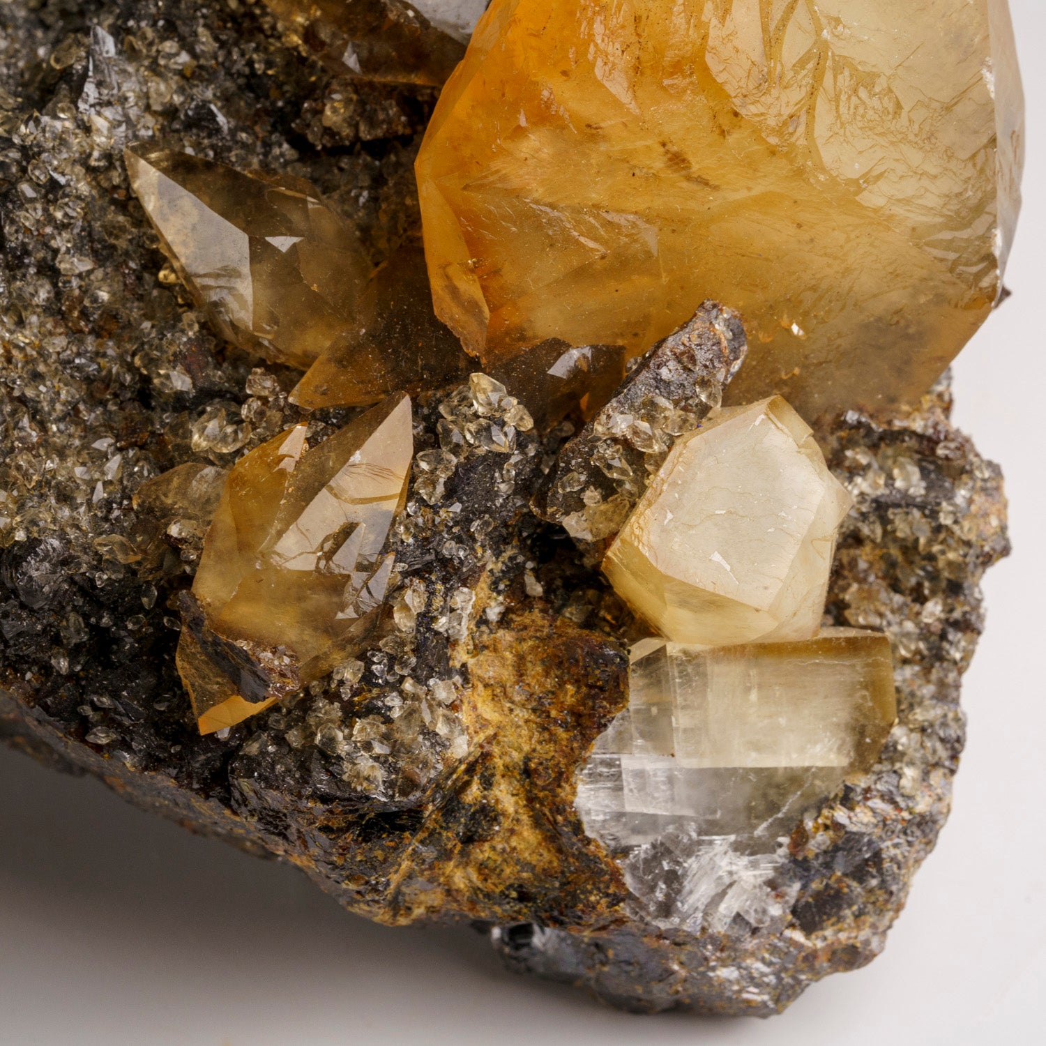 Twinned Golden Calcite Crystal from Elmwood Mine, Tennessee (211.4 grams)