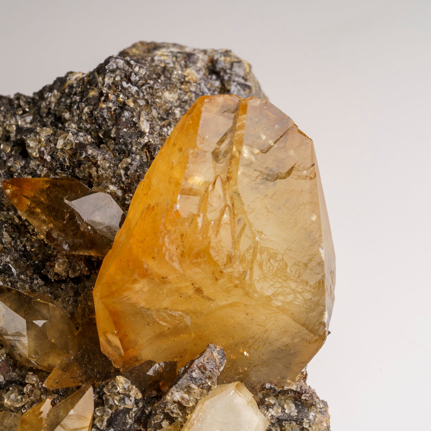 Twinned Golden Calcite Crystal from Elmwood Mine, Tennessee (211.4 grams)