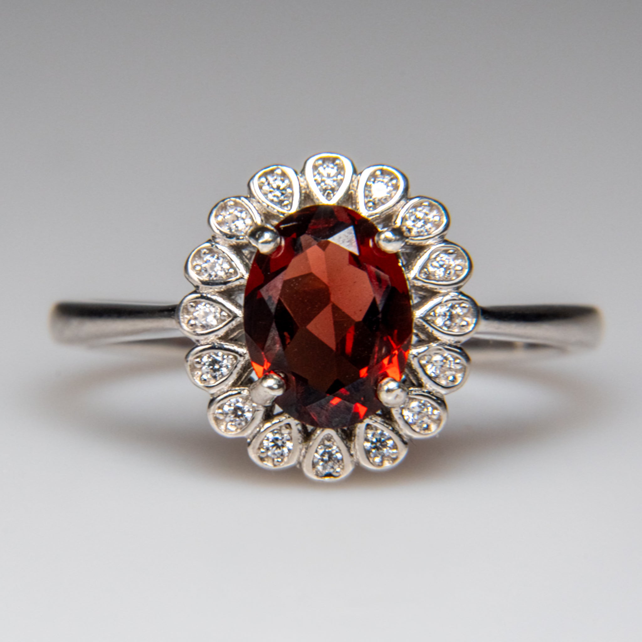 Ruby Gemstone Sterling Silver Ring (Size 7)