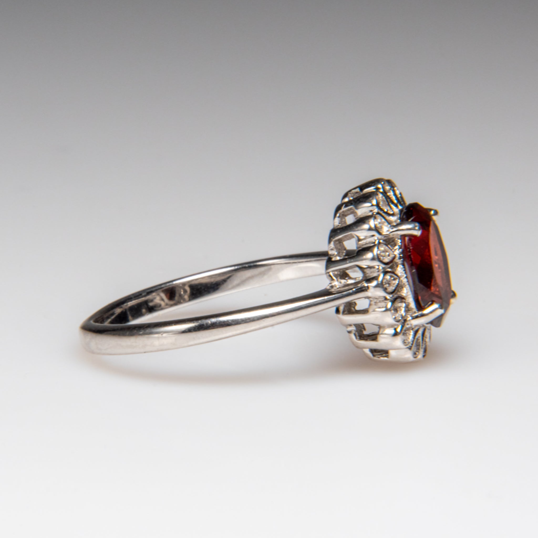 Ruby Gemstone Sterling Silver Ring (Size 7)