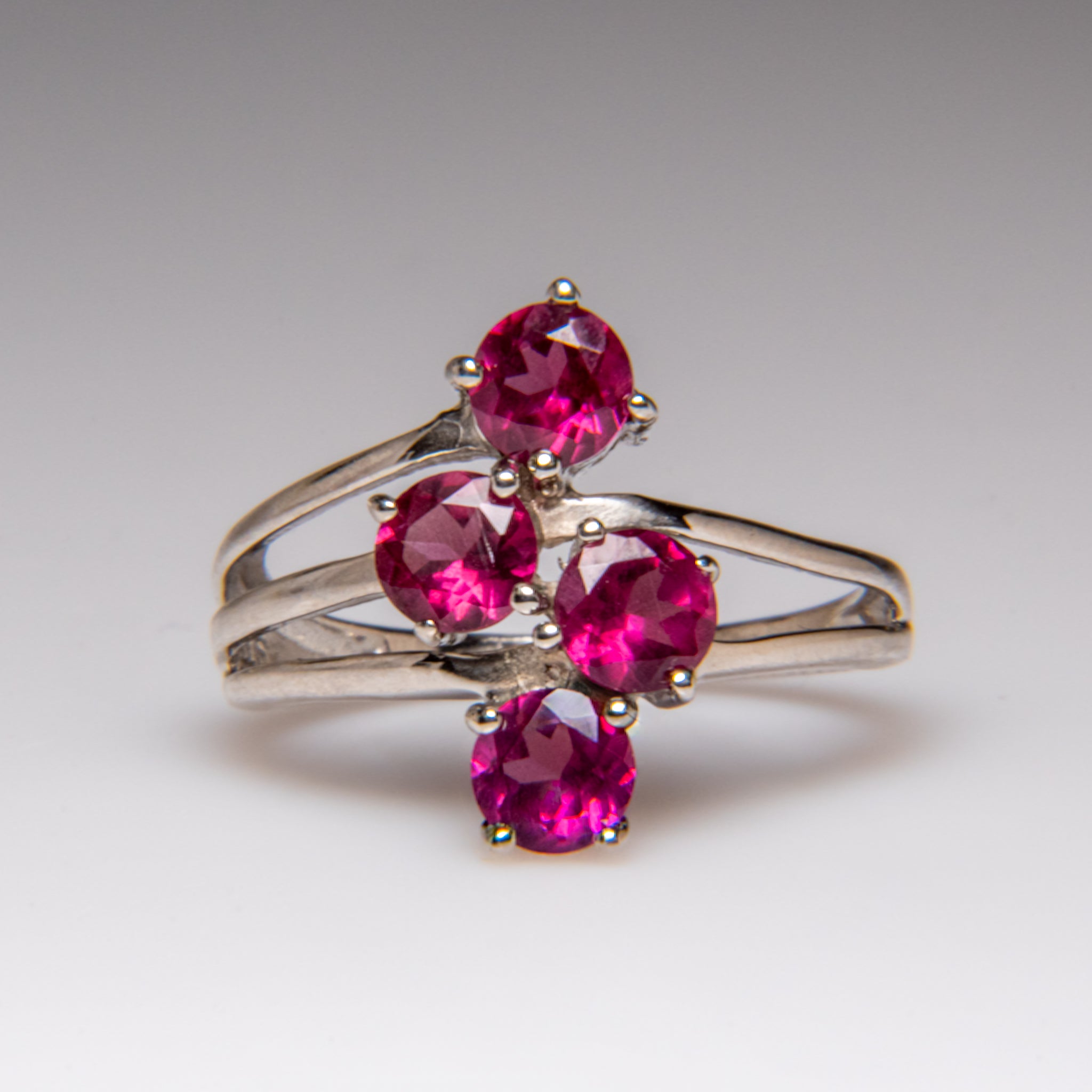 Ruby Gemstone Sterling Silver Ring (Size 8.5)